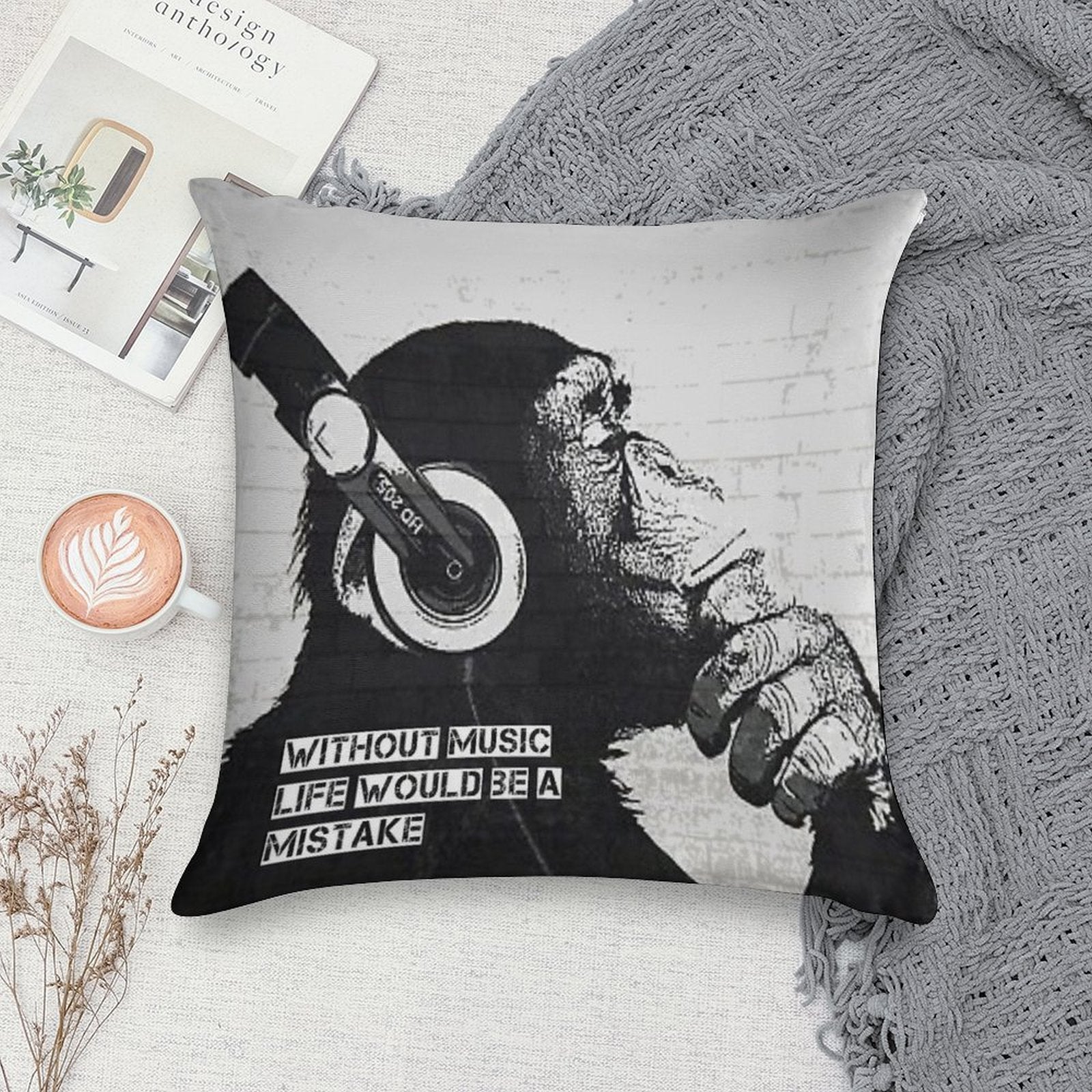 Without Music Life Would Be A Mistake Soft Easy Maintenance Throw Pillow