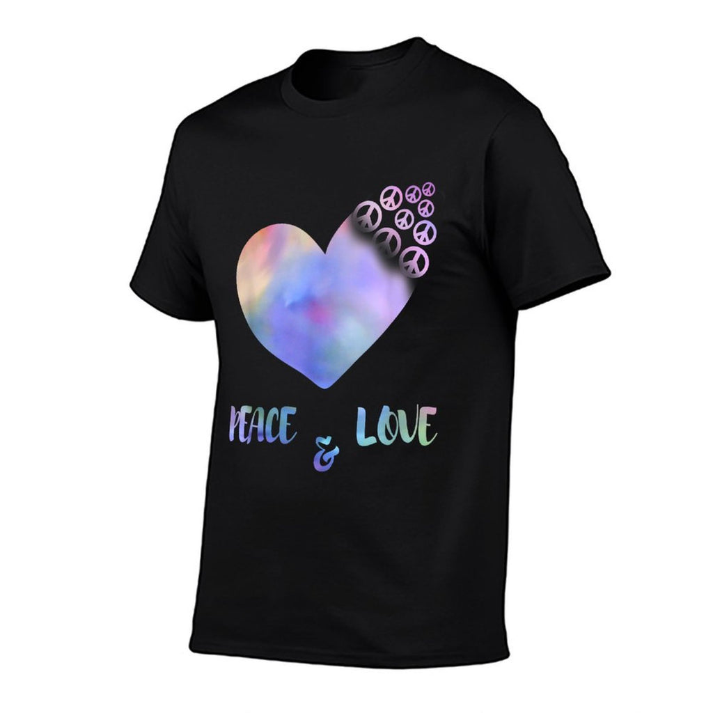 Peace Sign Spiral Love Heart 60S 70S Rainbow Abstract Print  Eco-friendly Material T-Shirt