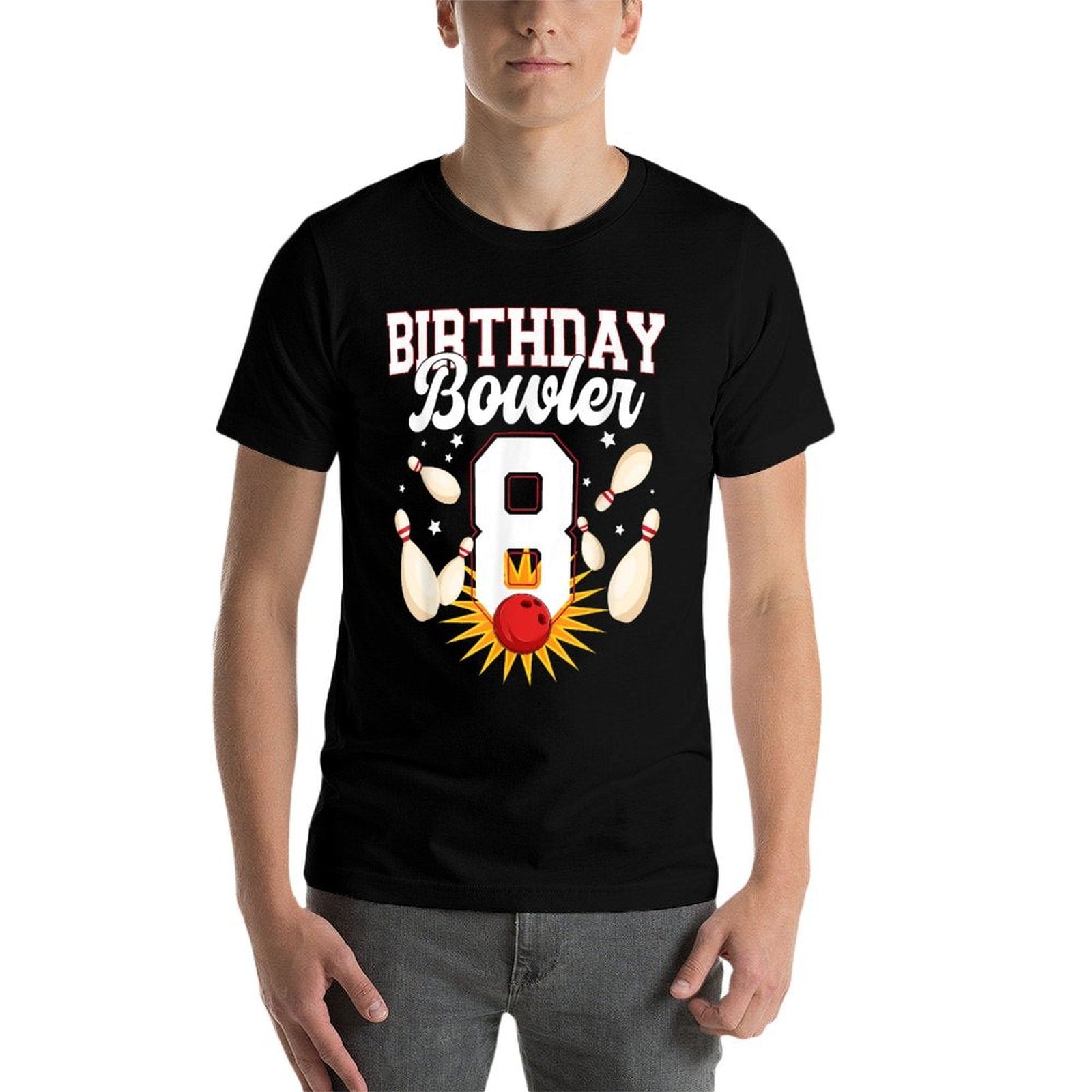 8th Birthday Bowling Boy Eight Year Old Bowler Birthday  Affordable Price T-Shirt