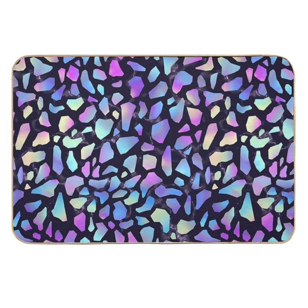 Iridescent Terrazzo Dark  Rapid-Drying Bath Mat