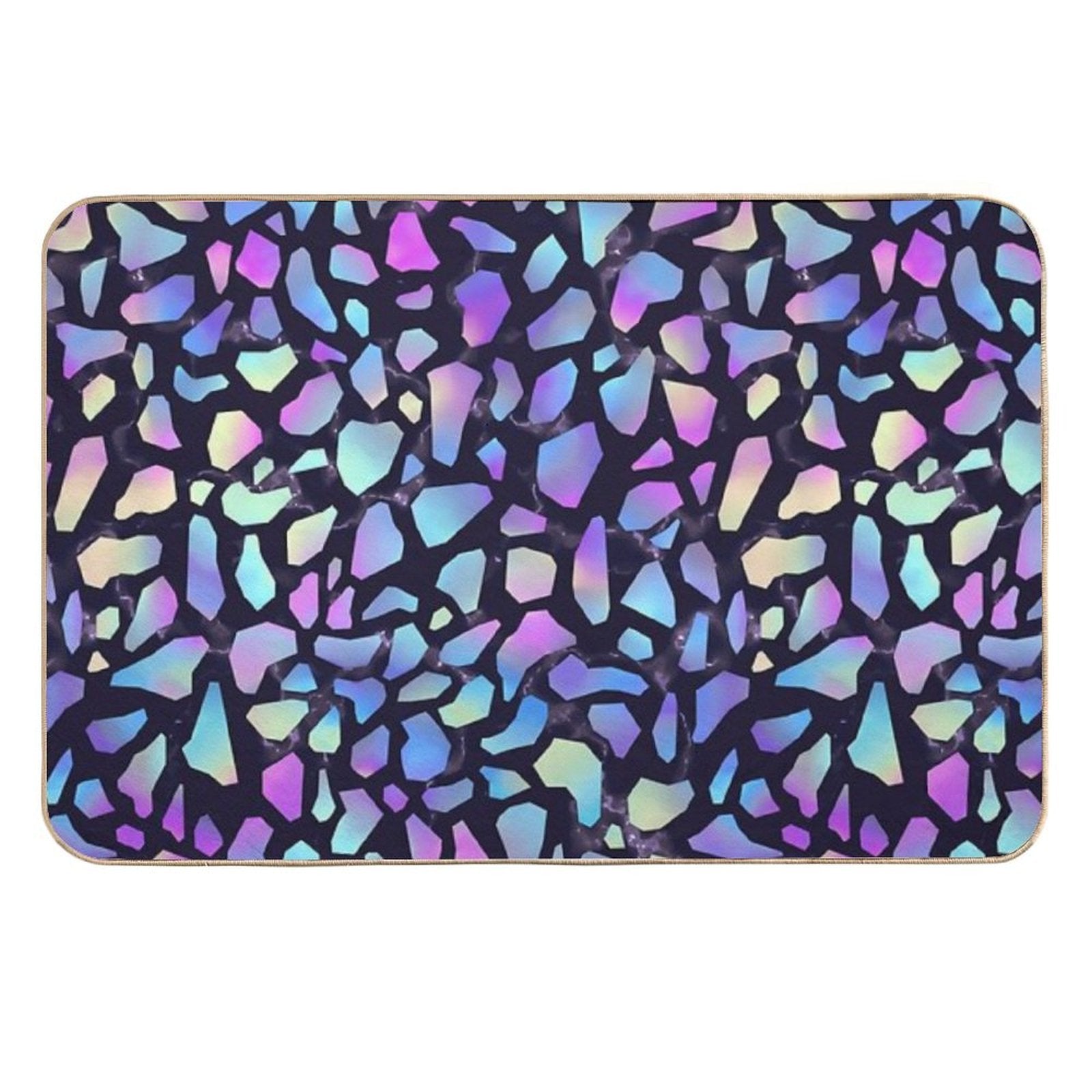 Iridescent Terrazzo Dark  Rapid-Drying Bath Mat