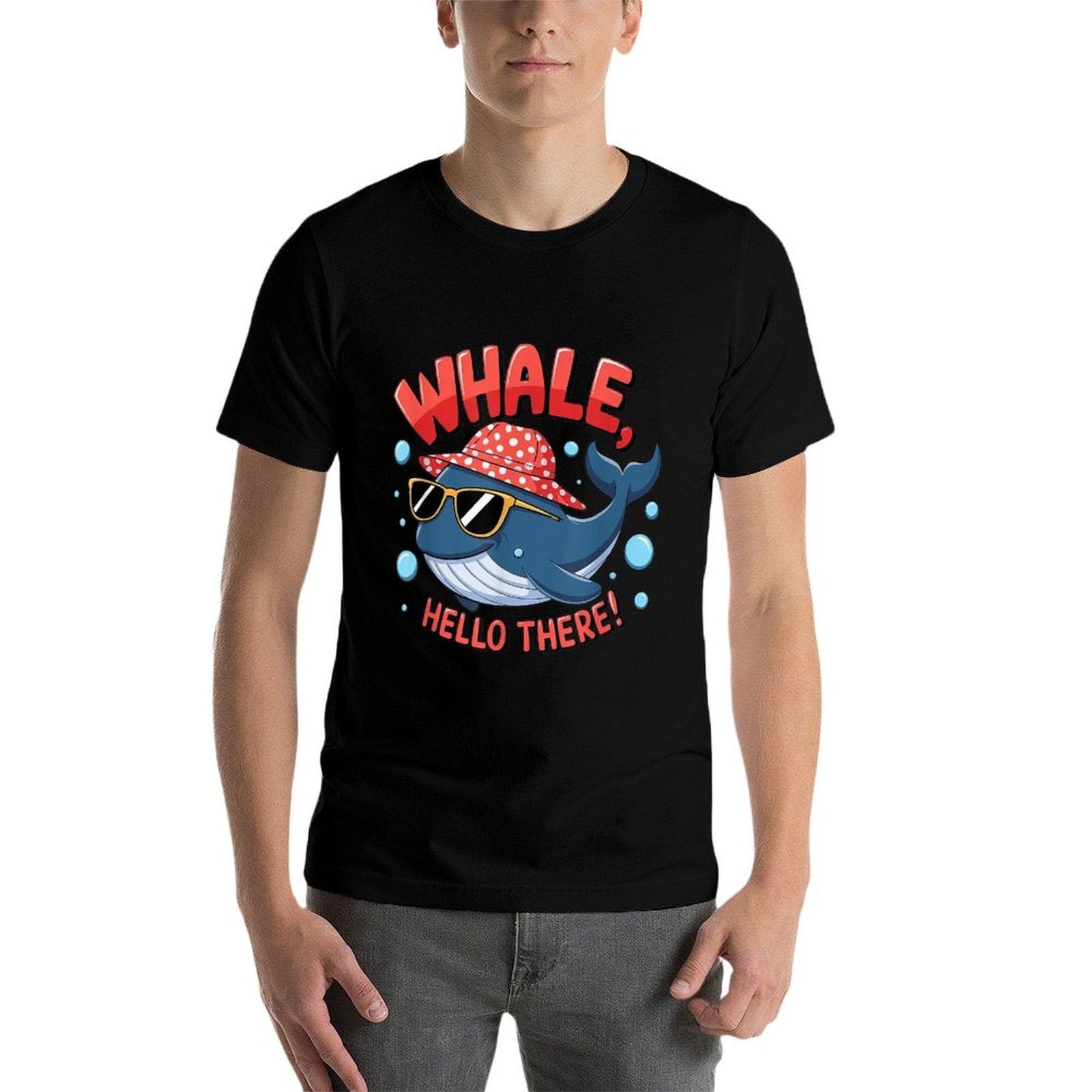 Whale Hello There Playful Cartoon Funny Ocean Fish Lover  Versatile T-Shirt