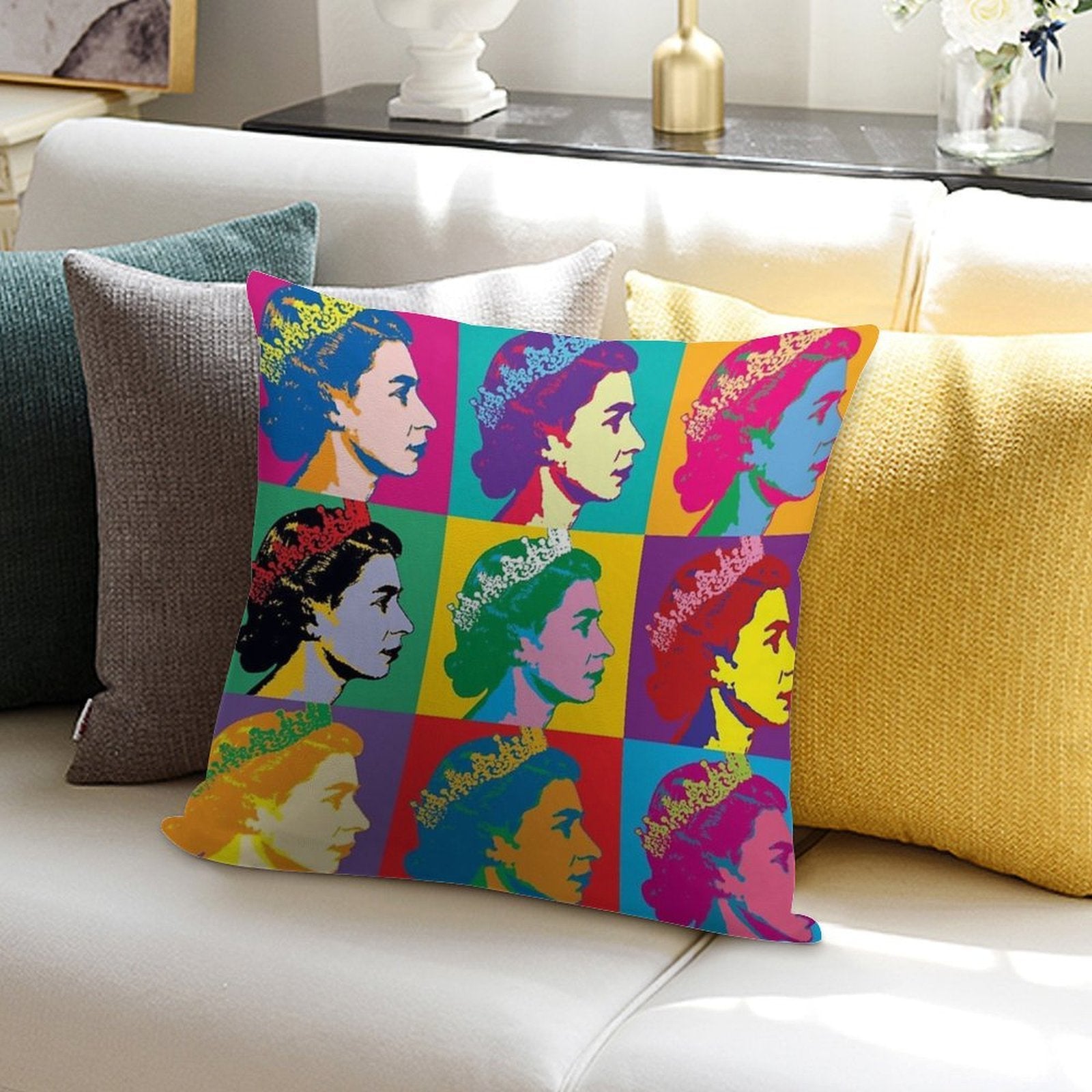 Elizabeth II X Long Live The Queen Soft Reinforced Edging Throw Pillow