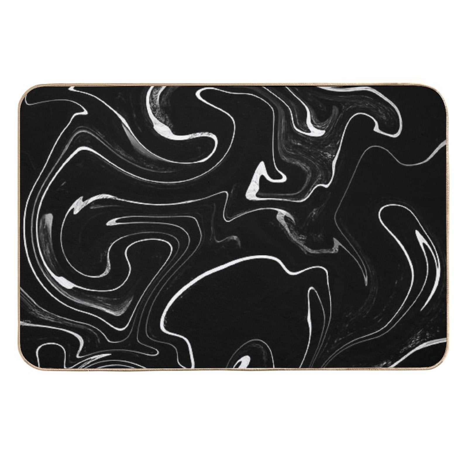Marble Liquid Black Texture  Odorless Bath Mat