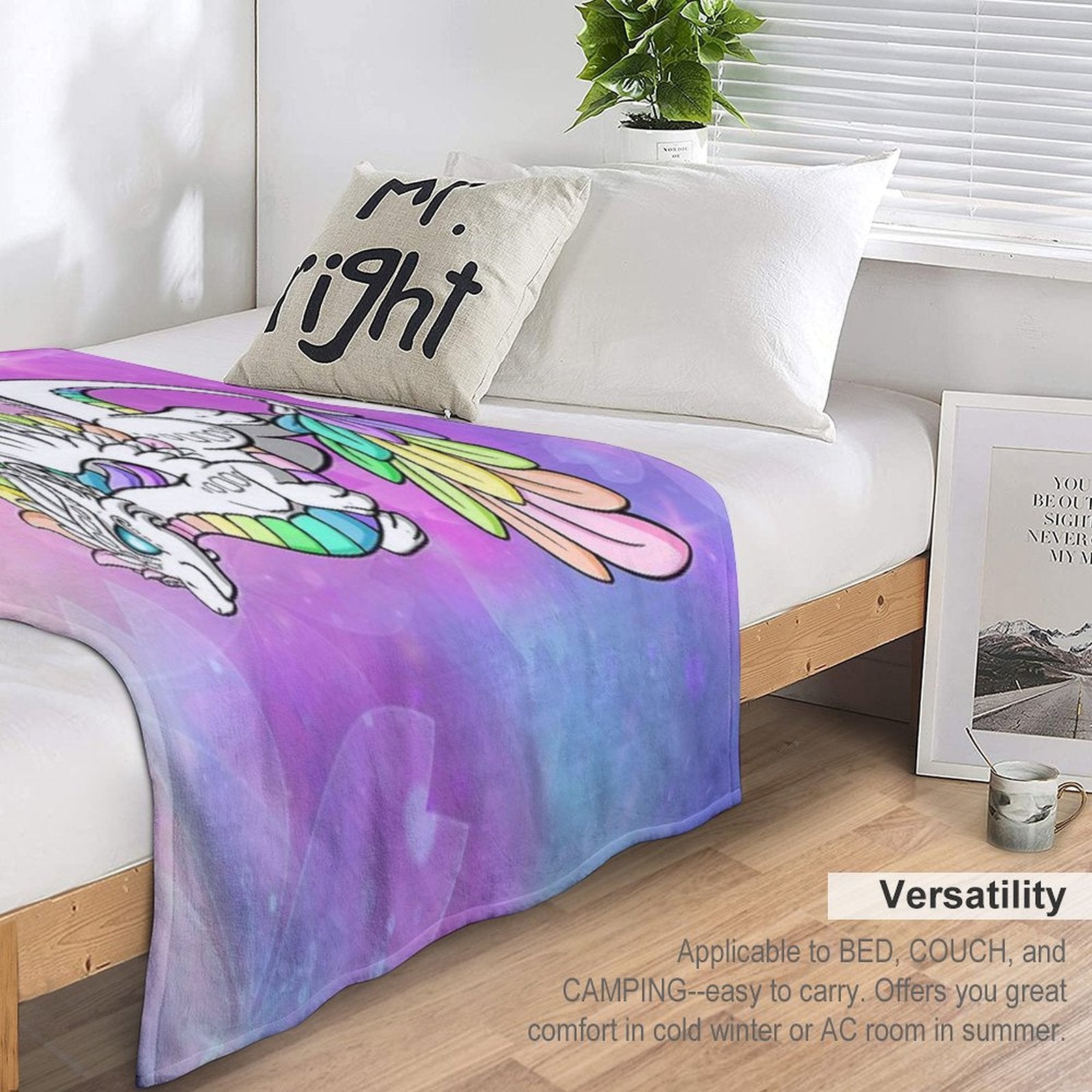 White Rainbow Dragon Eco-conscious Throw Blanket