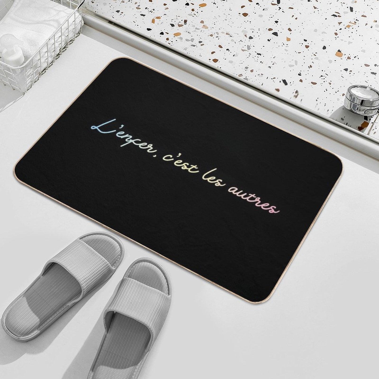 L’enfer, C’est Les Autres  Fade-Resistant Bath Mat
