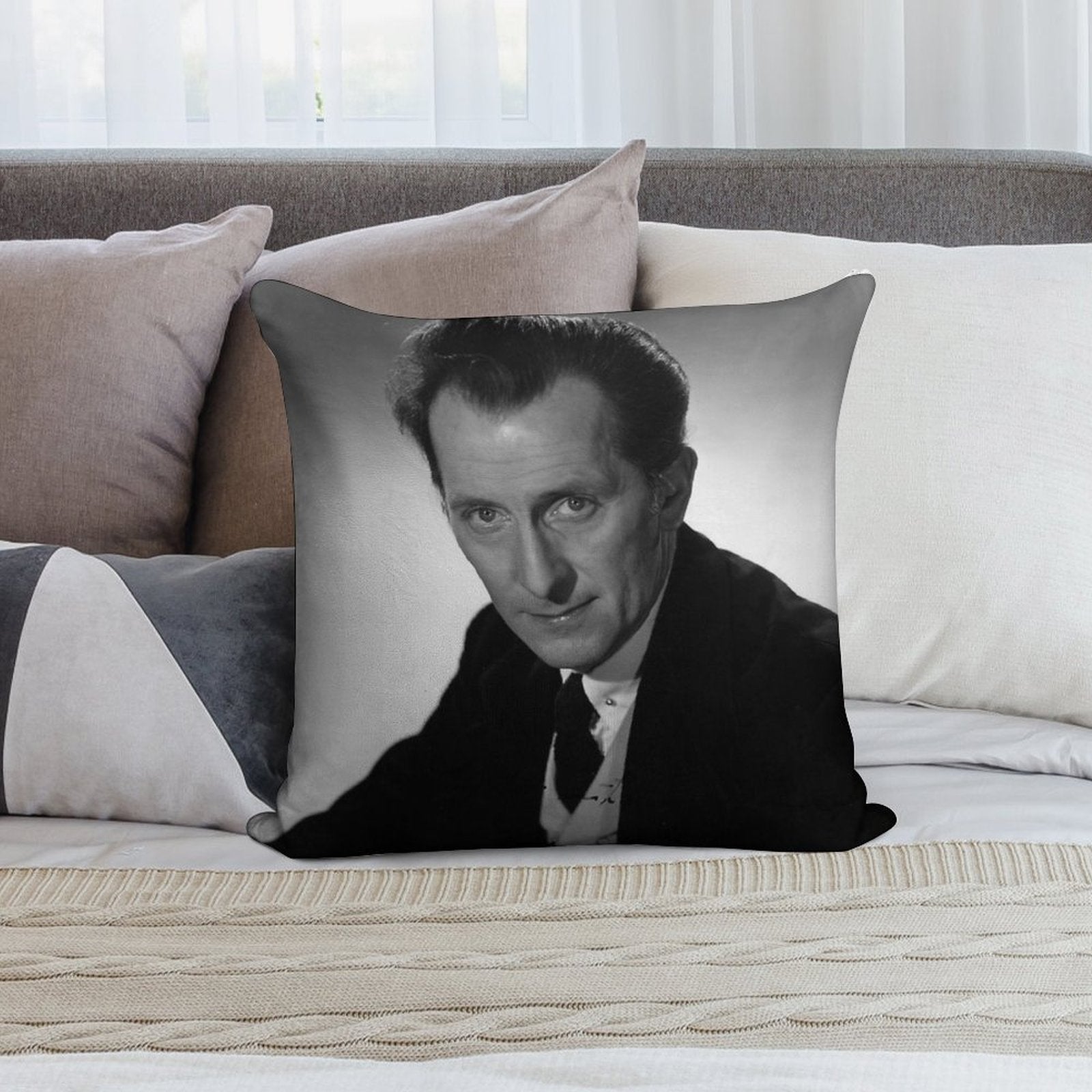The  Peter Cushing Cushion Soft Easy Maintenance Throw Pillow