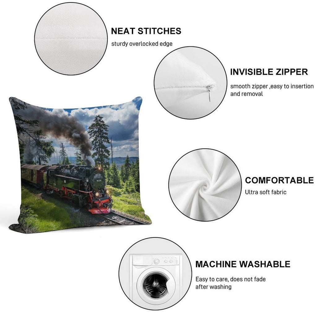 Steam Locomotive - Harz Narrow Gauge Railways (Germany) Soft Gift Ready Throw Pillow