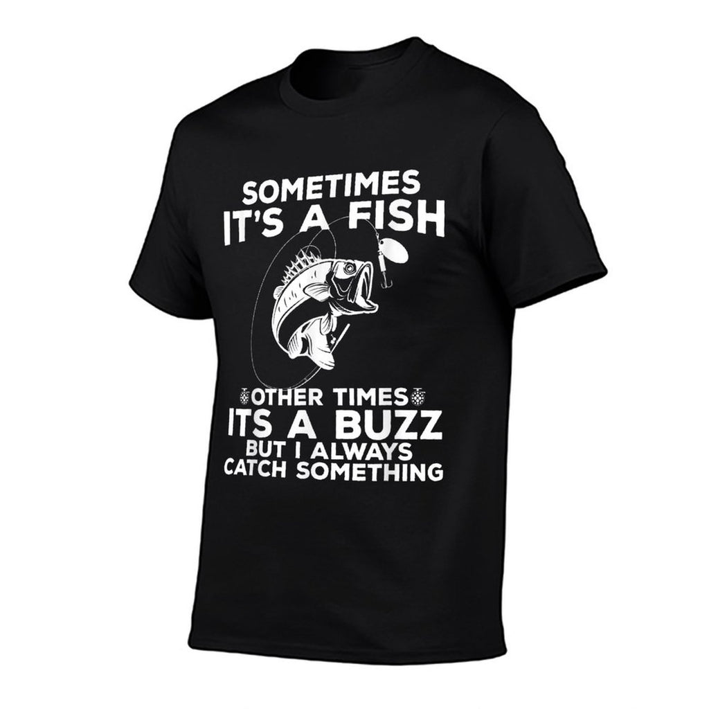 Funny Fishing Sometimes Its A Fish Fishing  Ribbed Collar T-Shirt