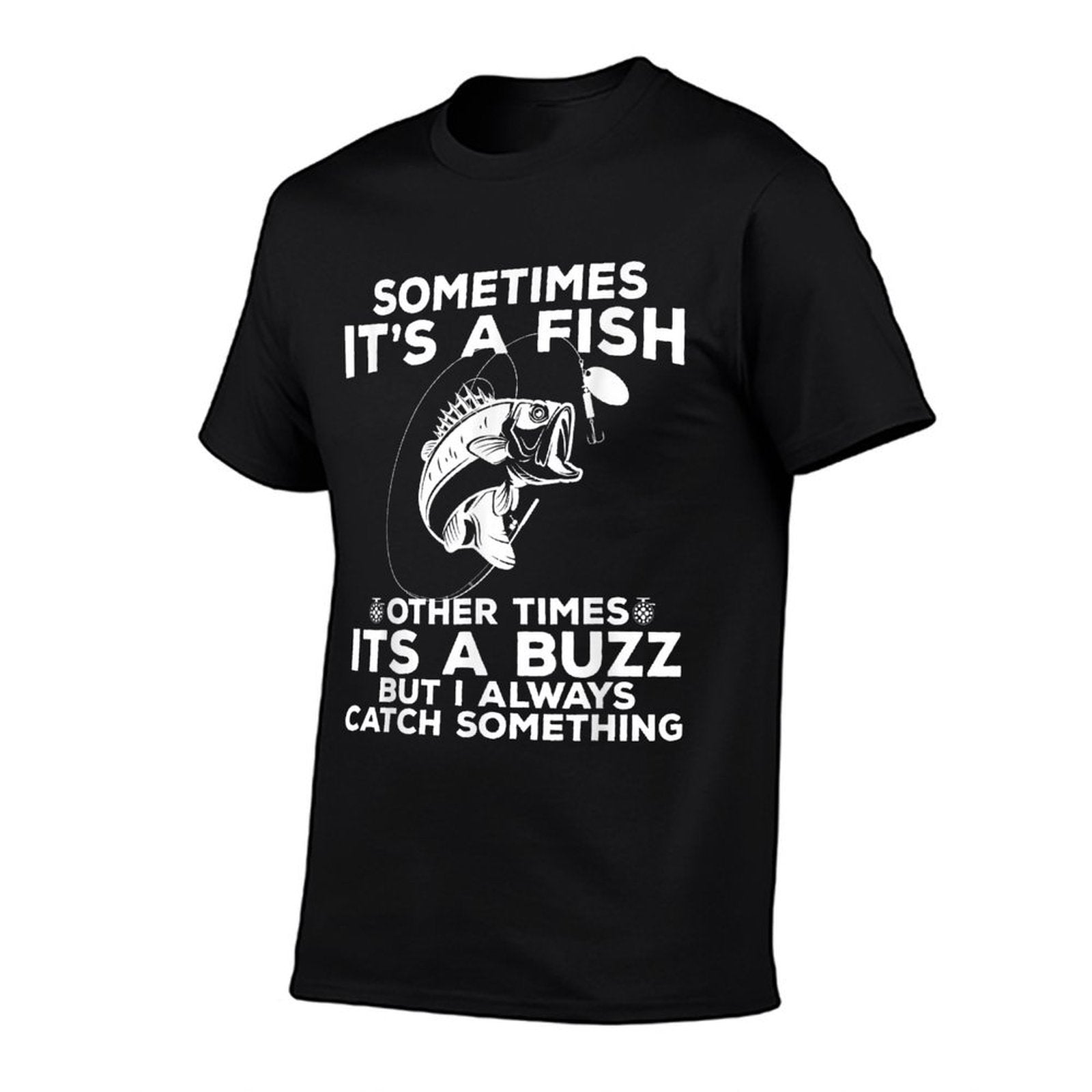 Funny Fishing Sometimes Its A Fish Fishing  Ribbed Collar T-Shirt