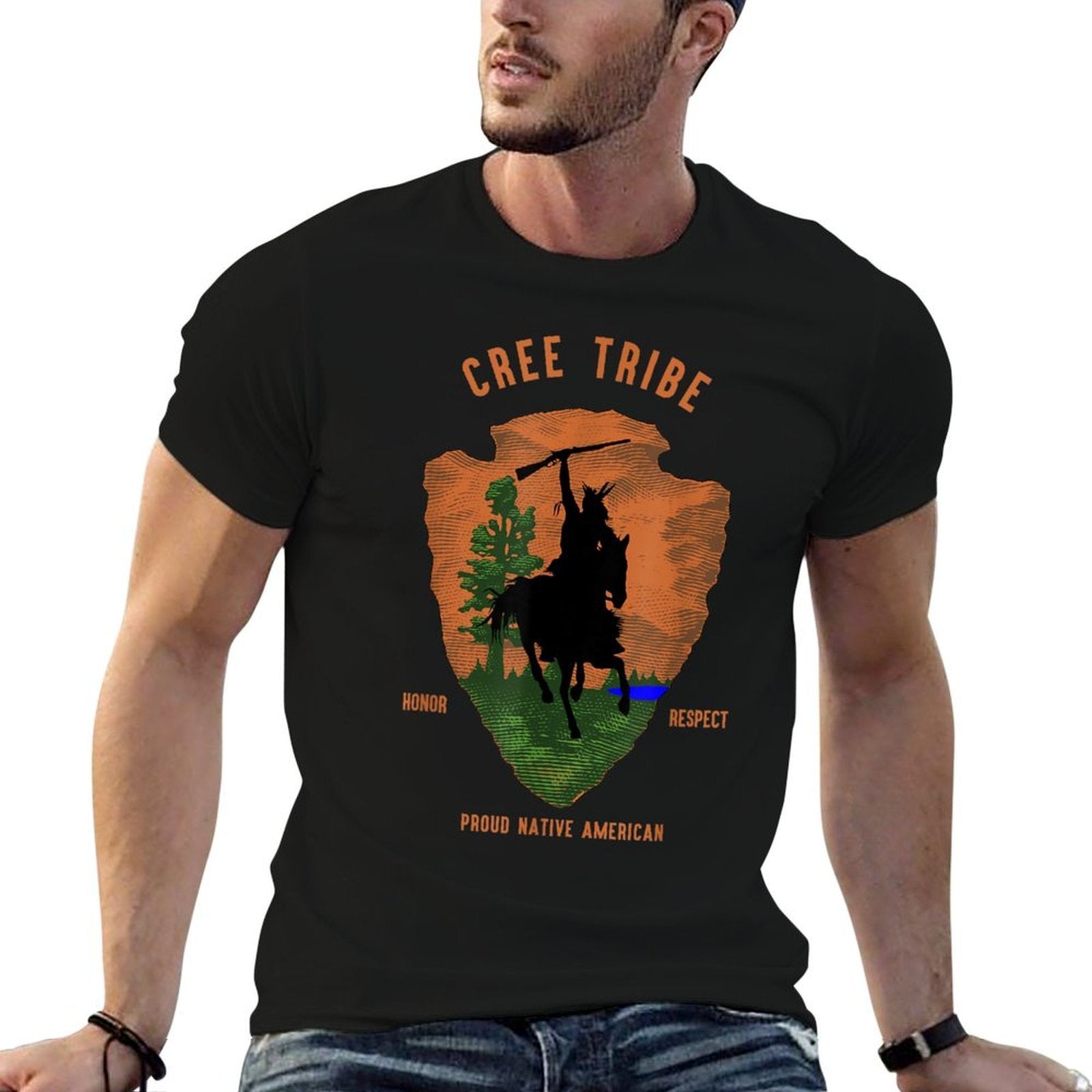 Cree Tribe Native American Indian Vintage Arrow Retro  Breathable T-Shirt