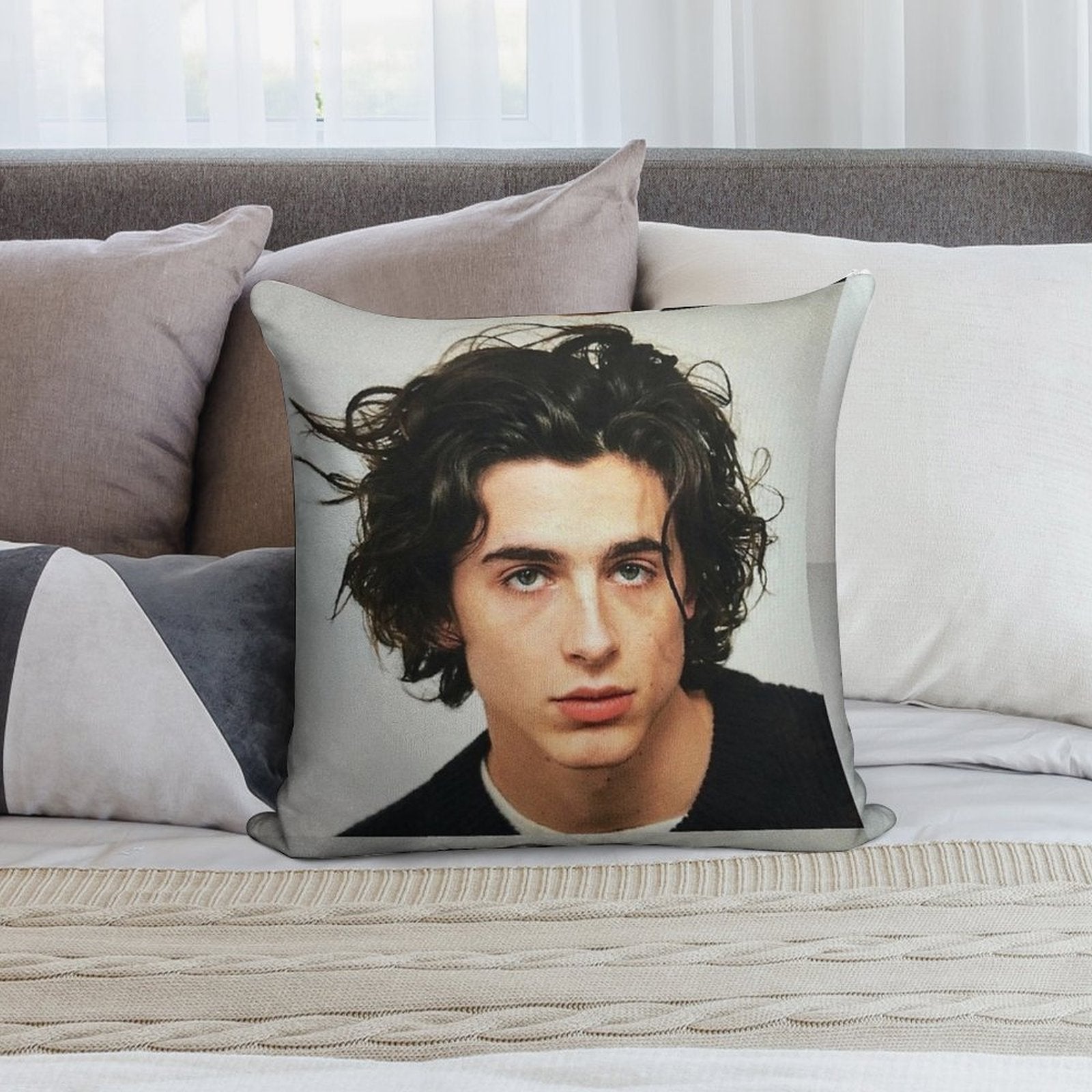 Timothee Chalamet Soft Durable Construction Throw Pillow