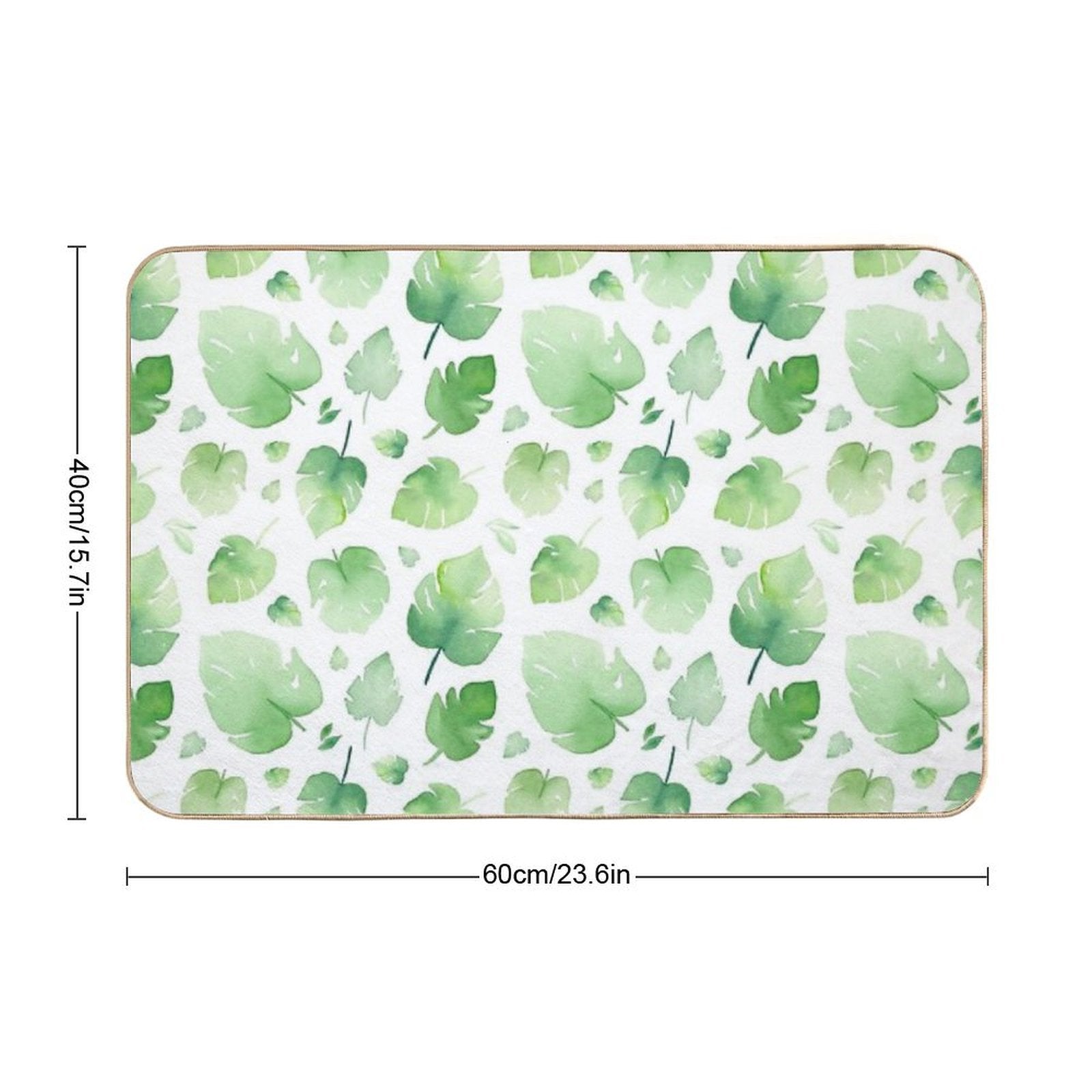 Watercolor Monstera Leaves Pattern  Long-Lasting Bath Mat