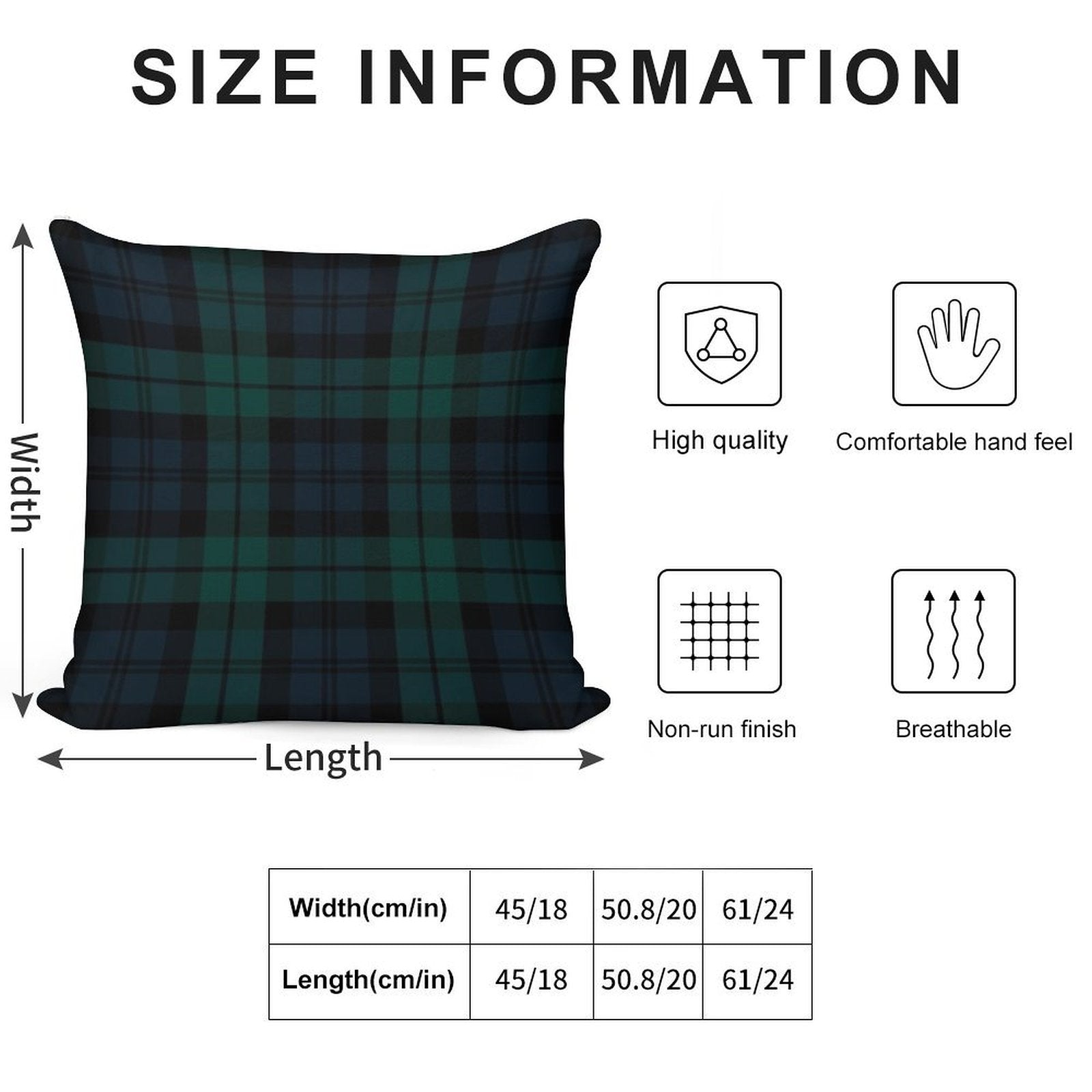 Black Watch Tartan Plaid Pattern Soft Bedroom Essential Throw Pillow