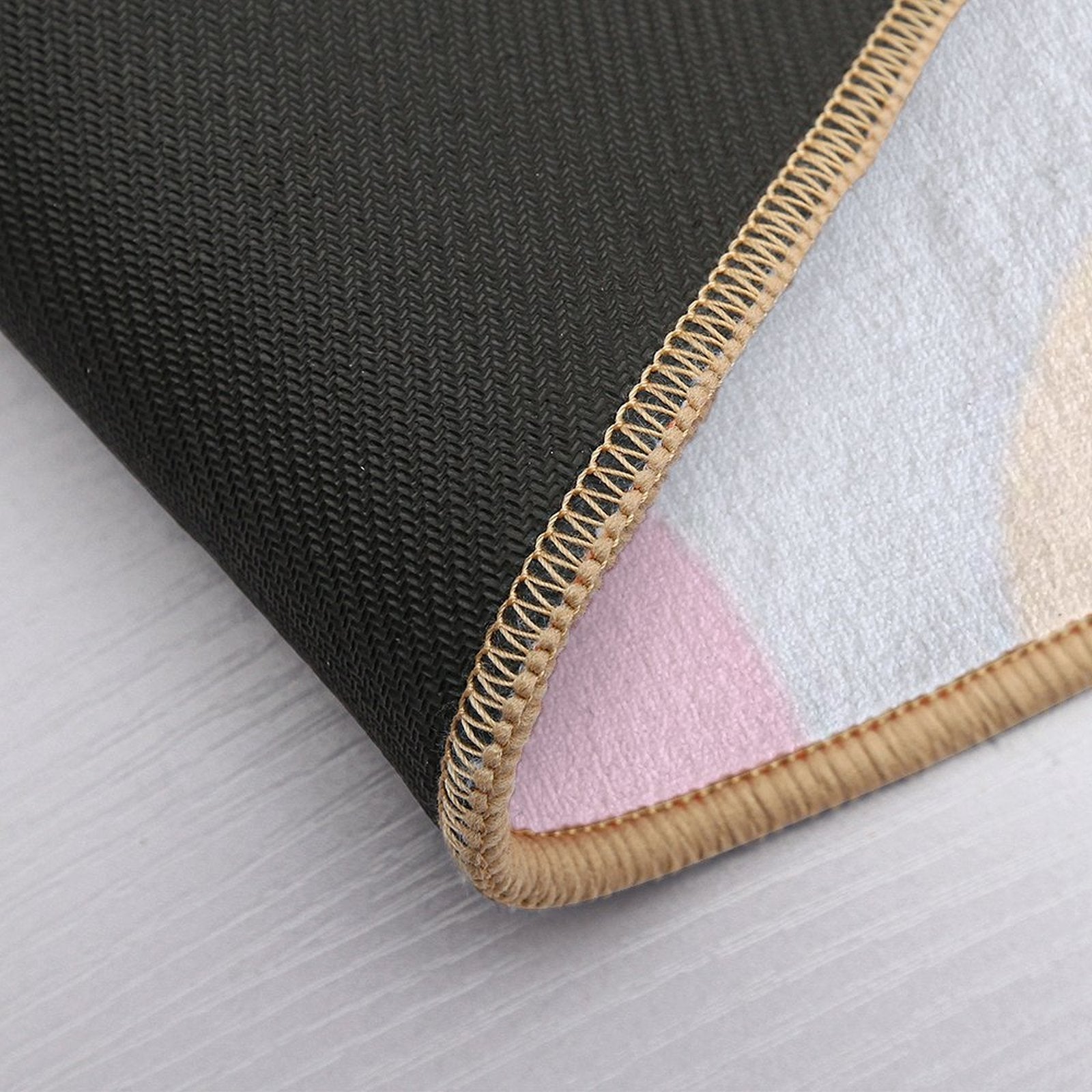 Minimalist Abstract Pastels Geometric Rounded Fun Shapes Tapestry  Fade-Resistant Bath Mat