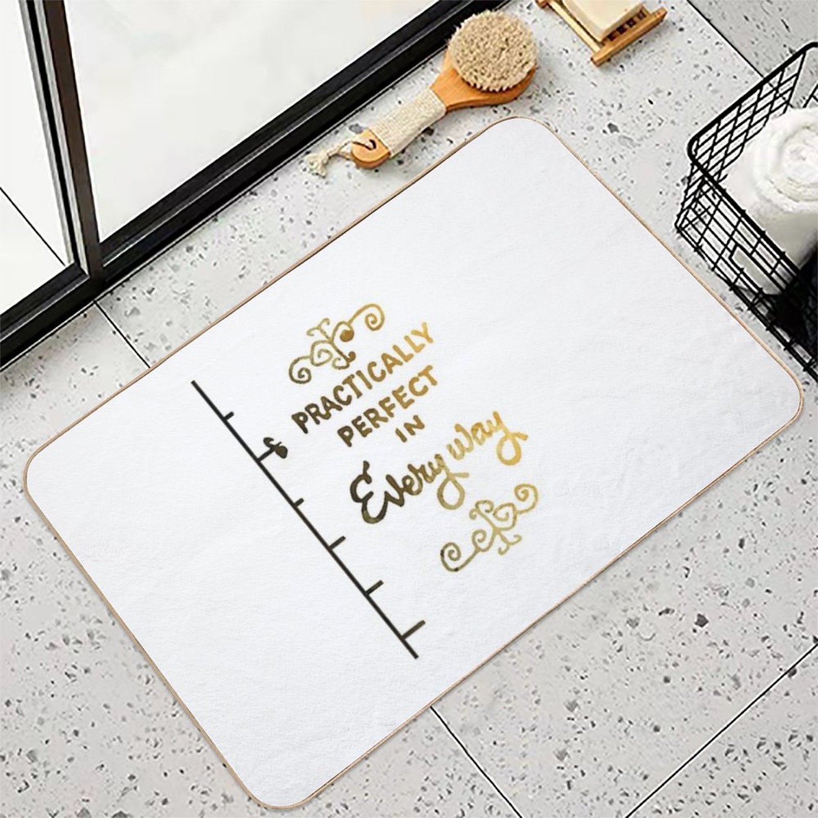 Practically Perfect in Every Way Inspired Silhouette  Long-Lasting Bath Mat