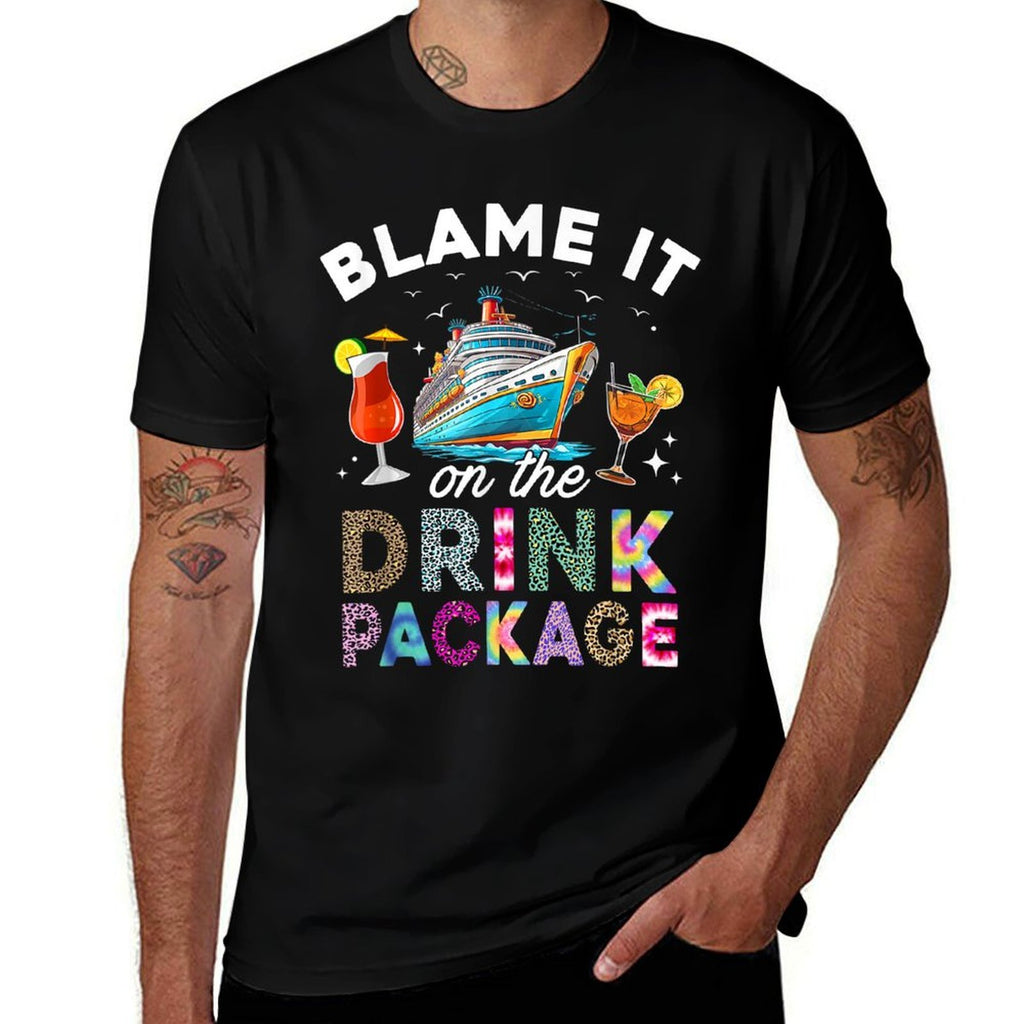 Blame It On The Drink Package Funny Cruise Cruising Trip  Lightweight T-Shirt