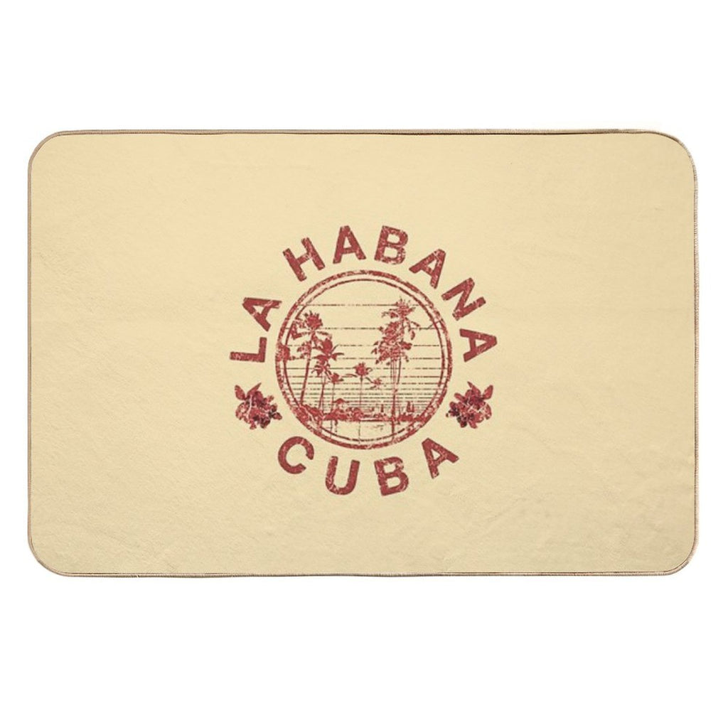 Havana Cuba La Habana Vintage Sunset Retro Cuban  Long-Lasting Bath Mat