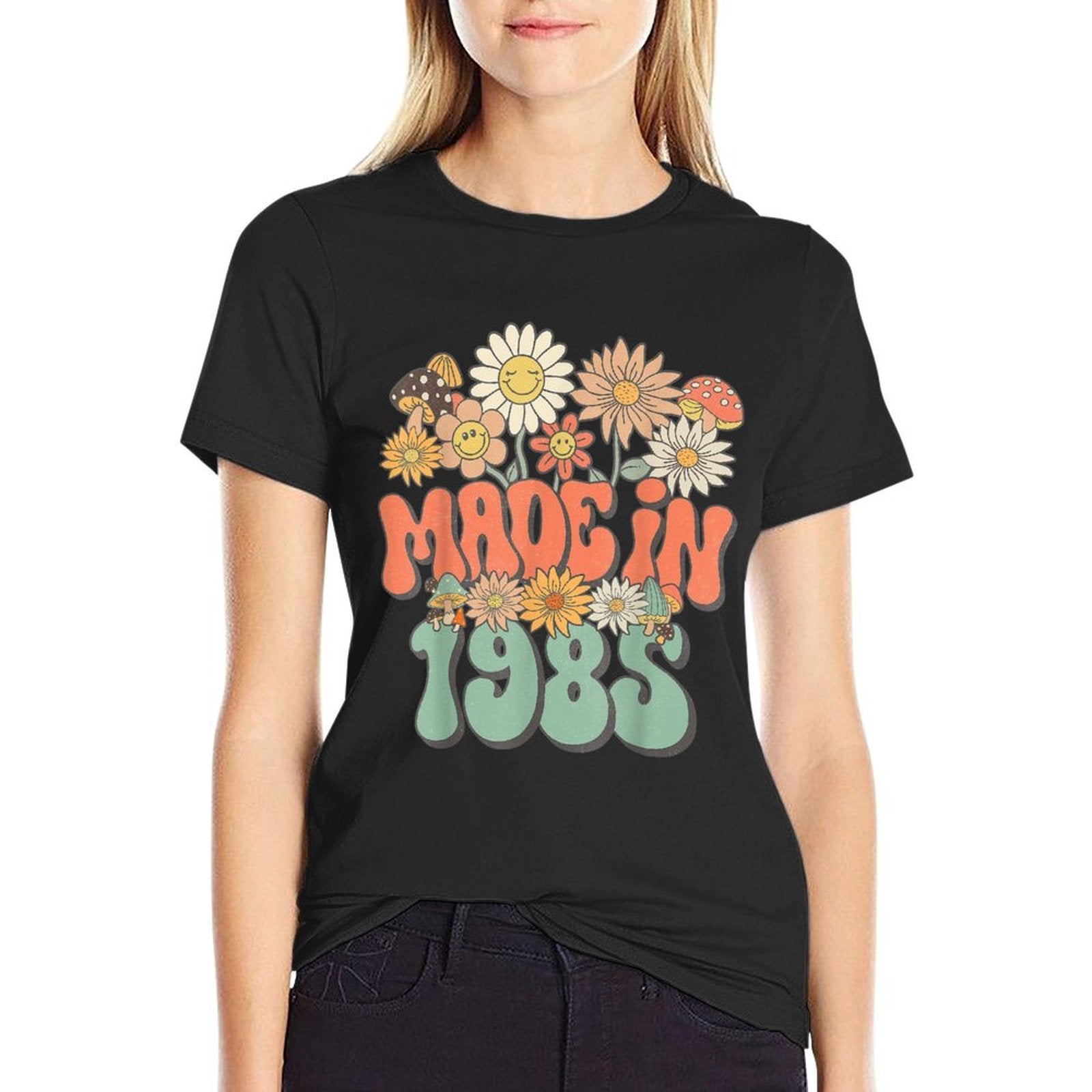 Made In 1985 Floral Hippie Groovy Daisy Flower 40th Birthday Comfortable T-Shirt