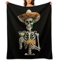 Cactus Skeleton Sombrero Cinco De Mayo Mexican Fiesta All-season Throw Blanket