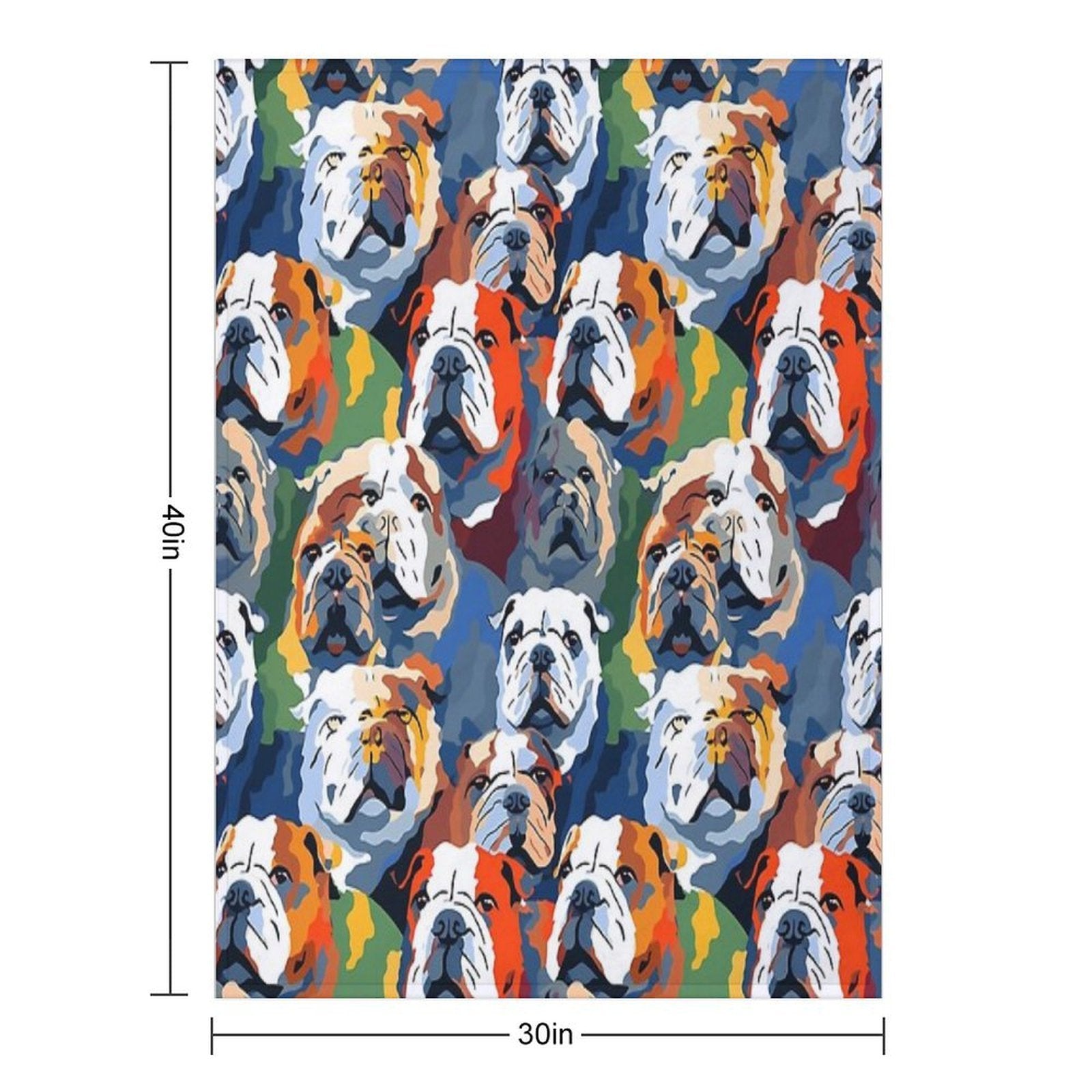 Bulldog in Camouflage Pattern Machine-washable Throw Blanket