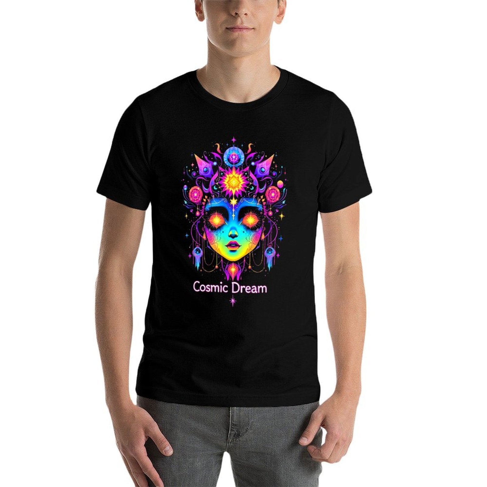 Psychedelic Colorful Dream Trippy Rainbow Spectrum Vision  Trendy Pattern T-Shirt