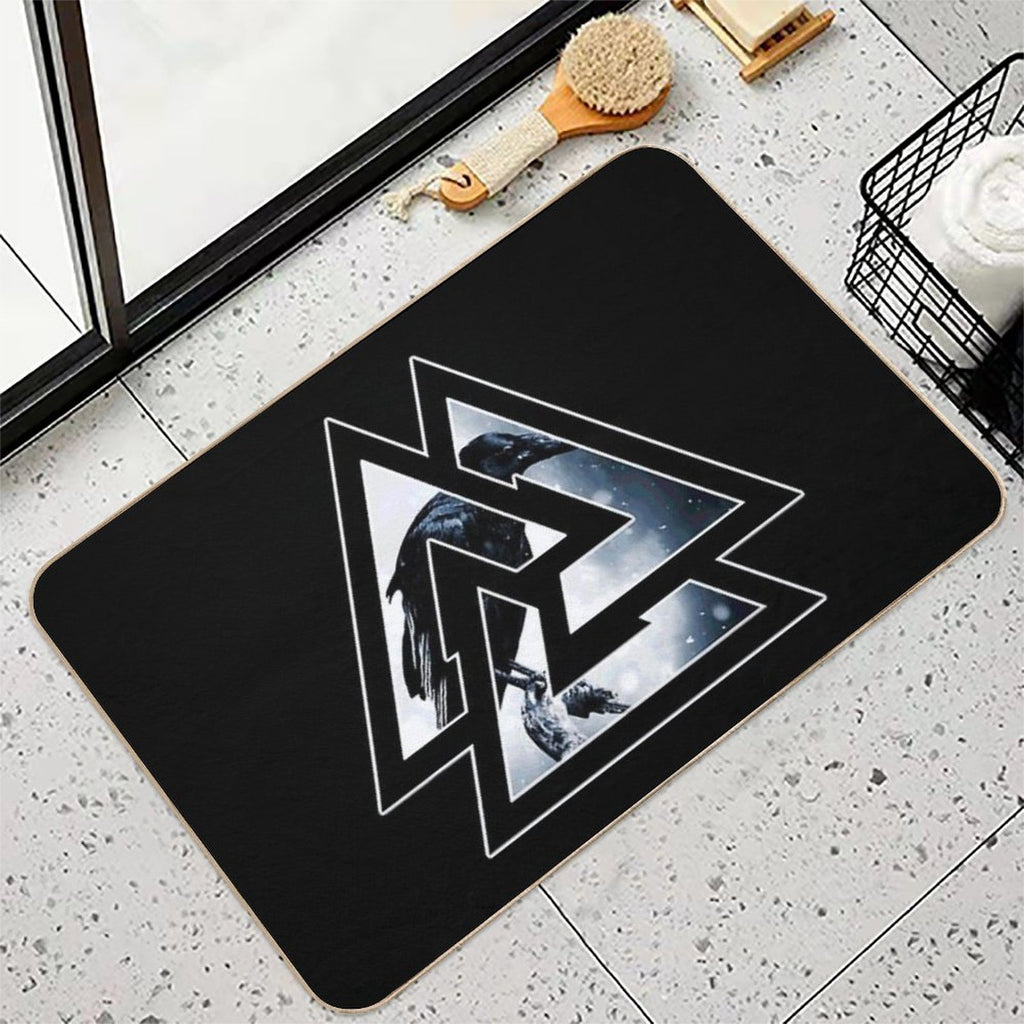 Valknut Knot Of Odin With Raven  Pet-Safe Bath Mat