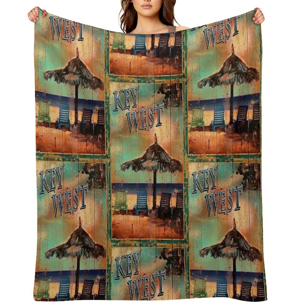 KEY WEST FLORIDA VINTAGE SIGN Anti-pilling Throw Blanket