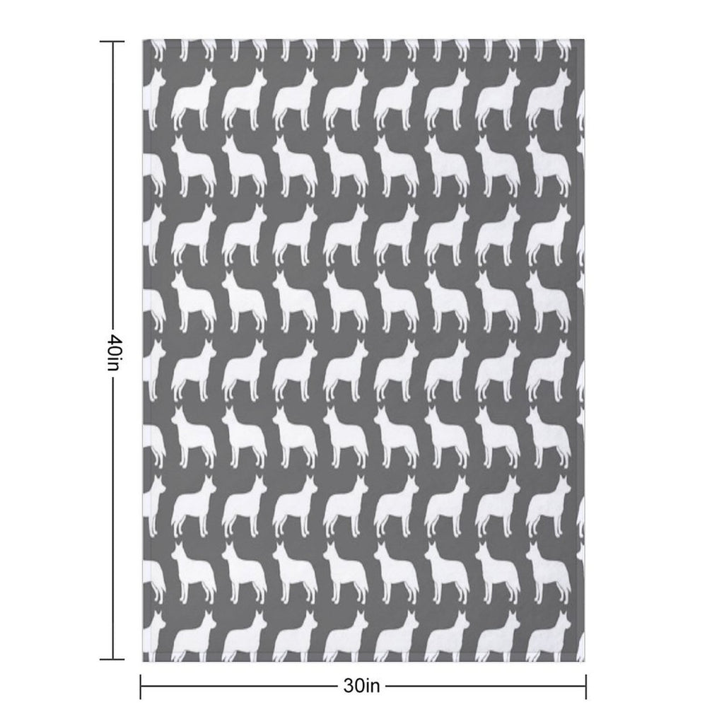 Australian Cattle Dog Silhouette(s) Gift-ready Throw Blanket