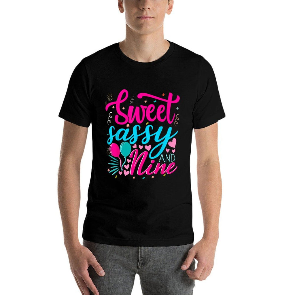 Sweet Sassy And Nine Birthday 9th Birthday Girl  Relaxed-fit T-Shirt