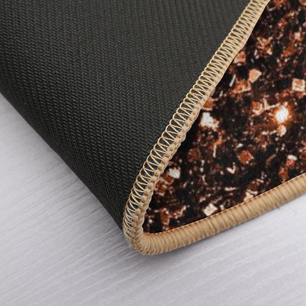 Bronze Orange Brown Faux Glitters Sparkles (Photo of Glitter - Not Reflective)  Non-Slip Bath Mat