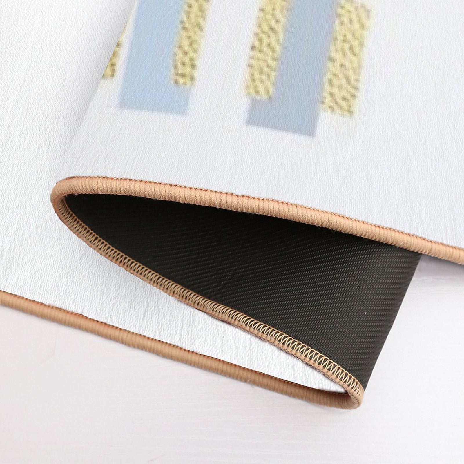 Pastel Stripe with Faded Gold  Rapid-Drying Bath Mat