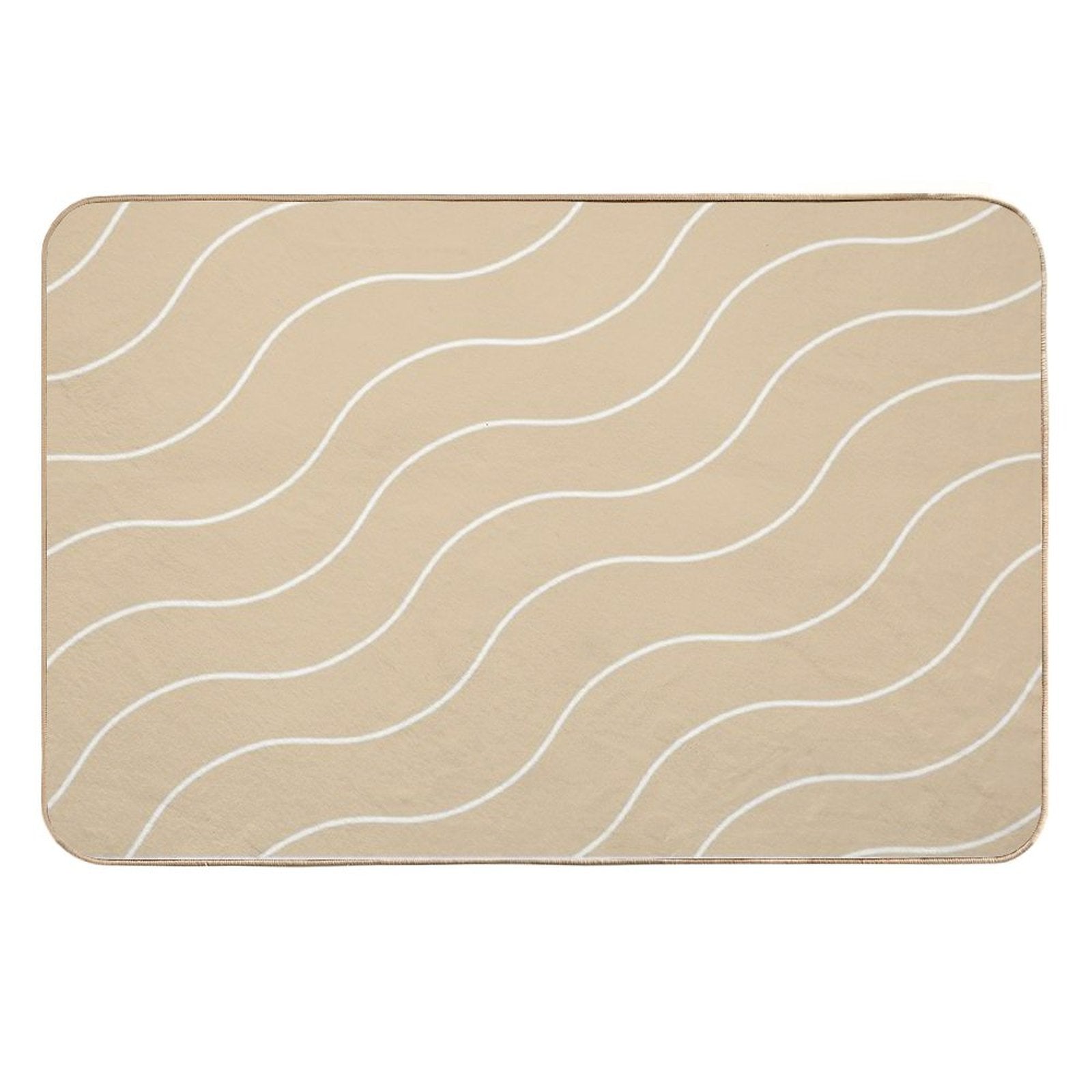 Cute Brown Squiggly Lines Aesthetic Items  Non-Slip Bath Mat