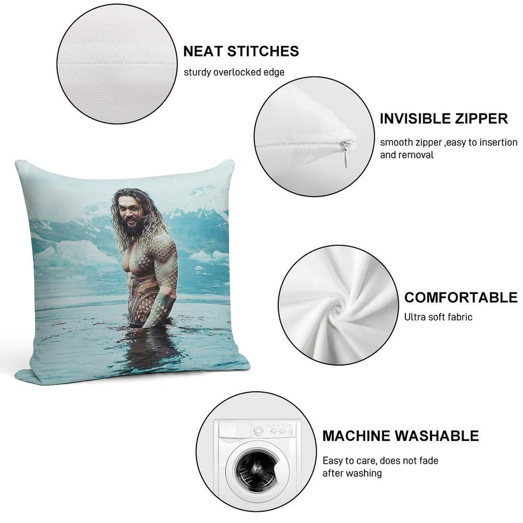 Jason Momoa Soft Warmth Comfort Throw Pillow
