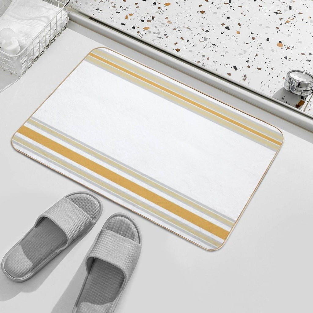 Line Art Neutral Yellow  Stain-Proof Bath Mat
