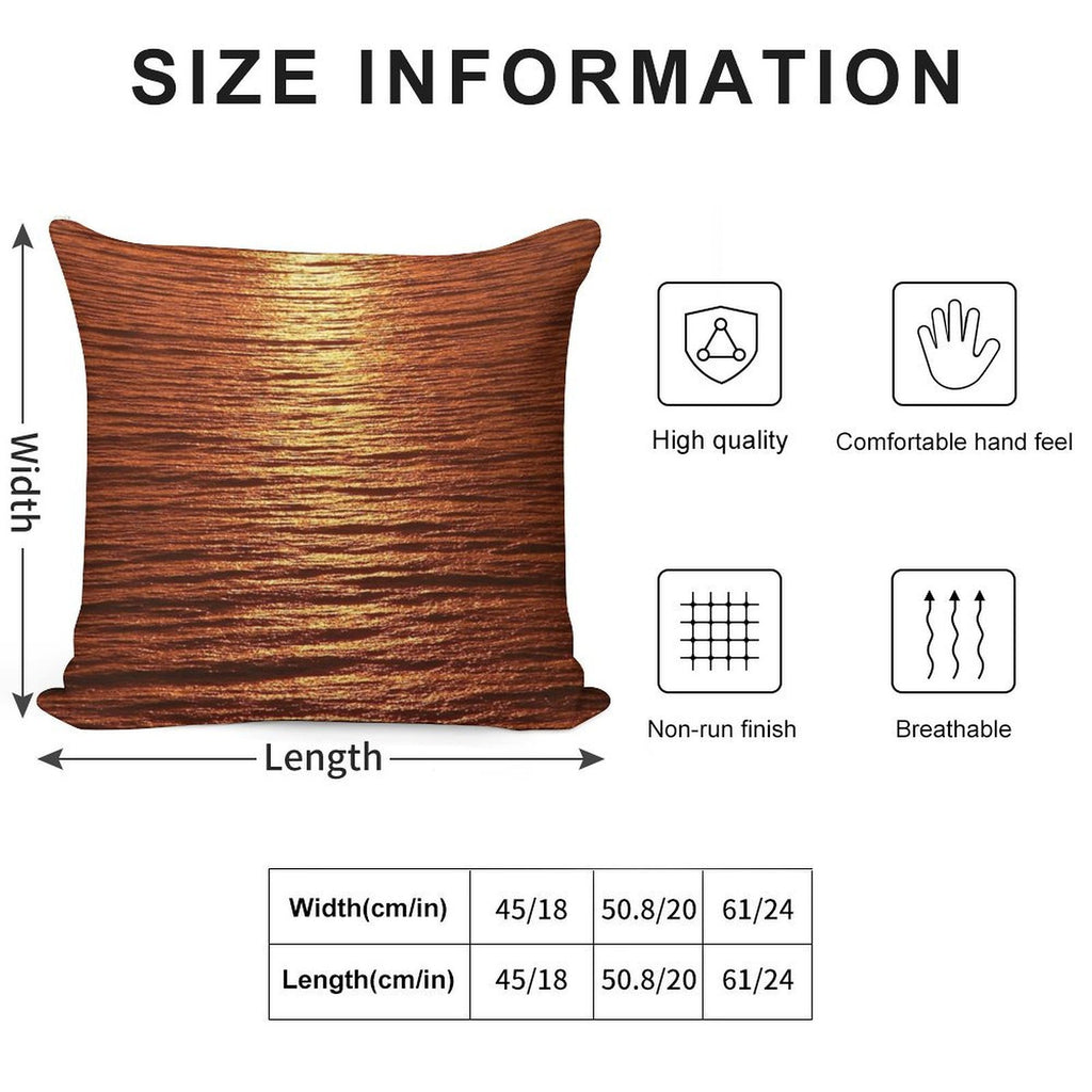 Copper Sea Sunrise Soft Decorative Cover Throw Pillow