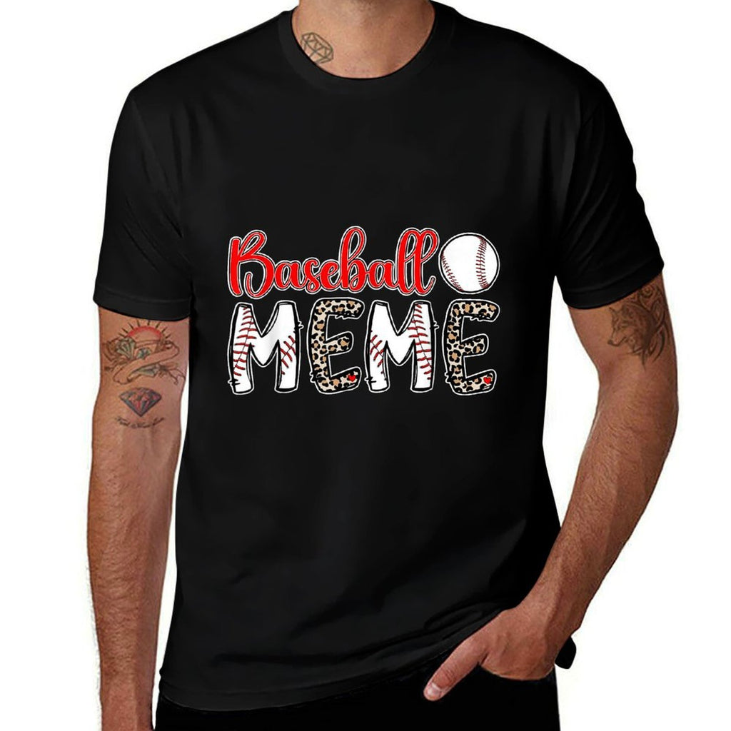 Proud Baseball Meme For Mother's Day Women's Baseball Meme Grandma Black Cotton 60 Polyester 40 Short Sleeve  Odor-resistant T-Shirt