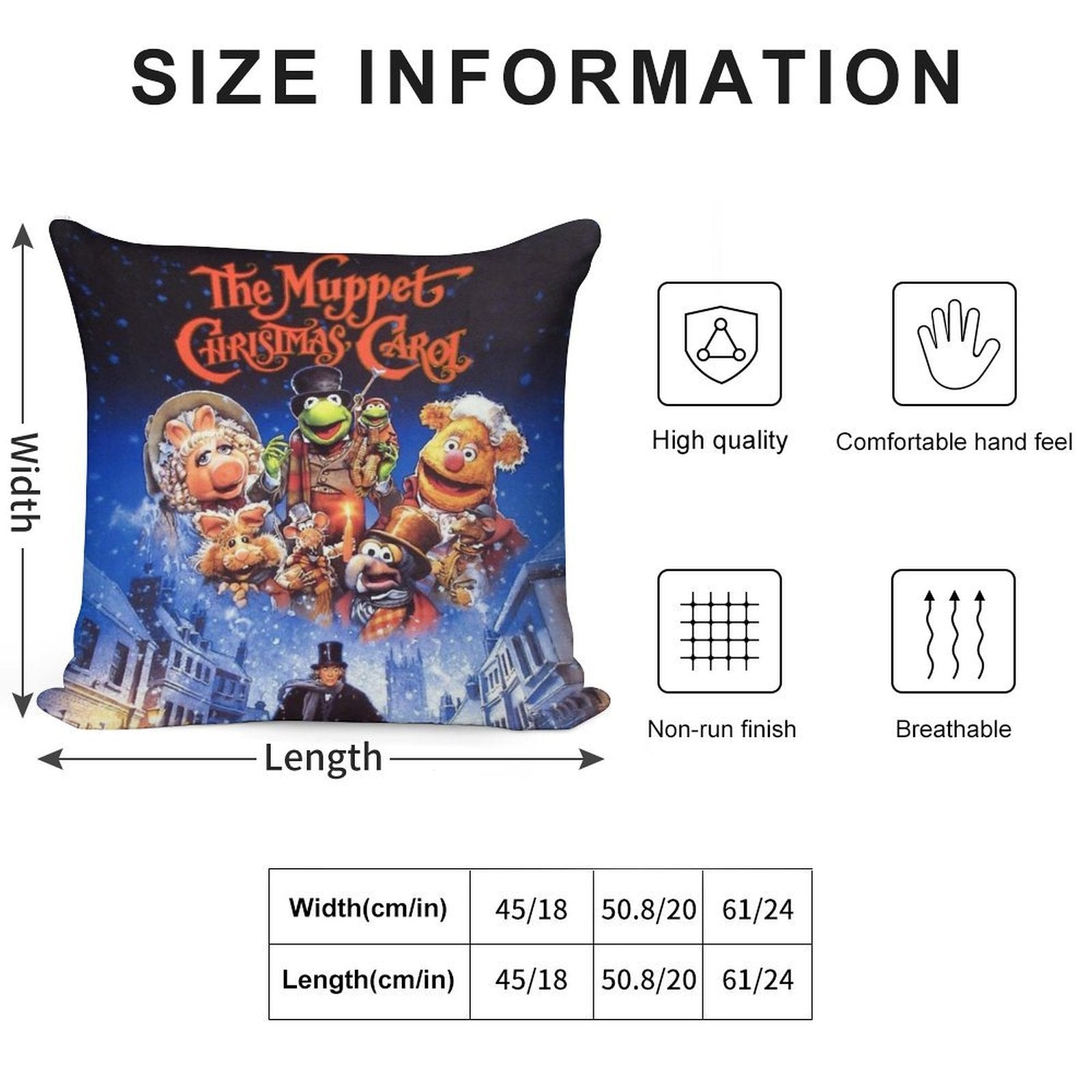 The Muppet Christmas Vitnage Soft Short Plush Fabric Throw Pillow