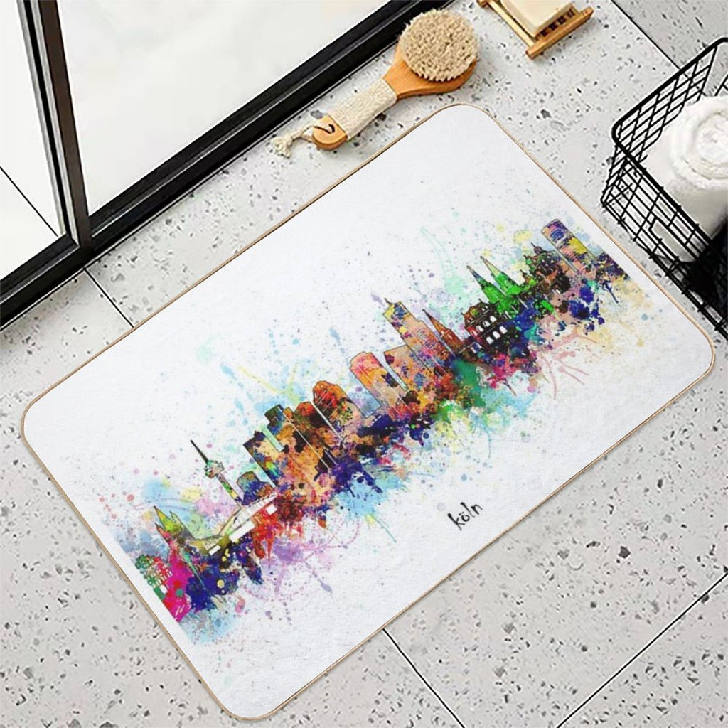 Cologne Skyline  Easy Maintenance Bath Mat