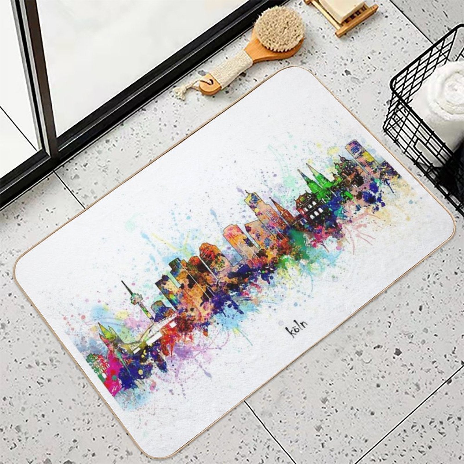 Cologne Skyline  Easy Maintenance Bath Mat