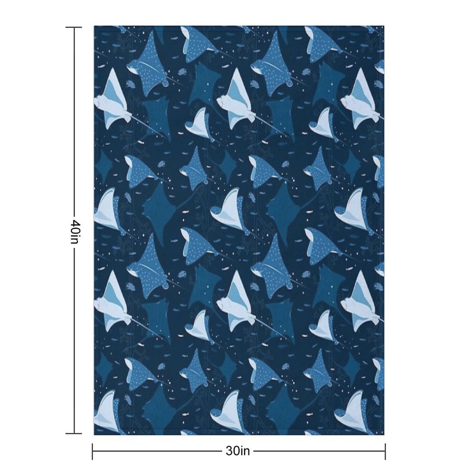 Flying Stingrays Blue Machine-washable Throw Blanket