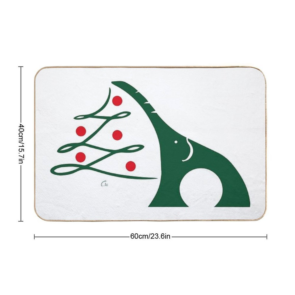Elephant Christmas 1  Rapid-Drying Bath Mat
