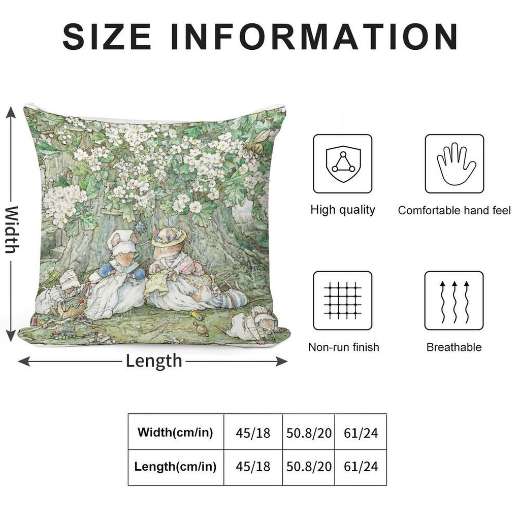 Brambly Hedge - Hawthorn Blossom And Babies Soft Gift Ready Throw Pillow