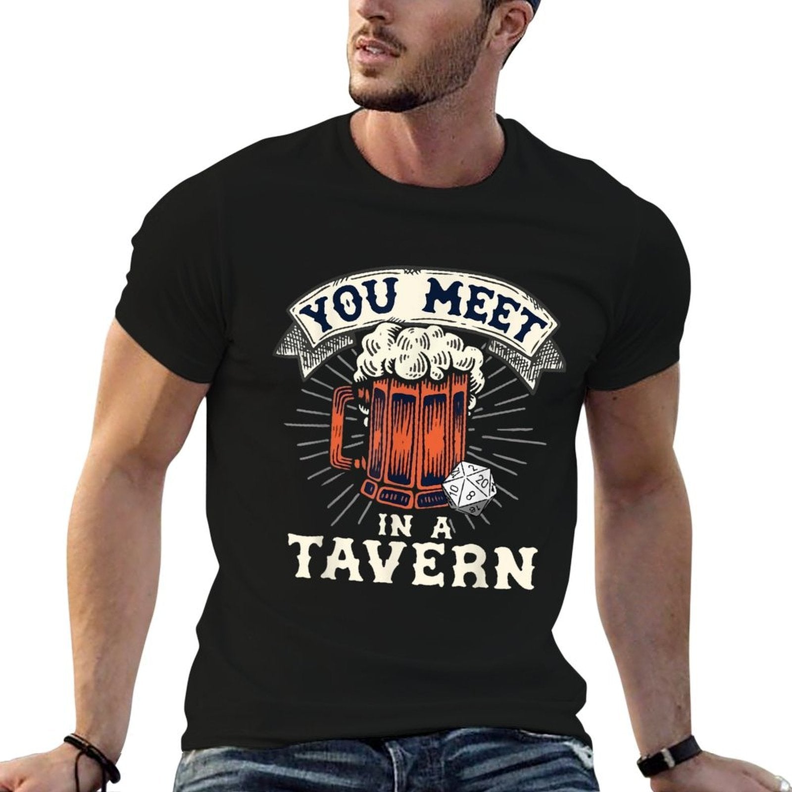 You Meet In A Tavern Fantasy Inspired Graphic Design  Easy-care T-Shirt