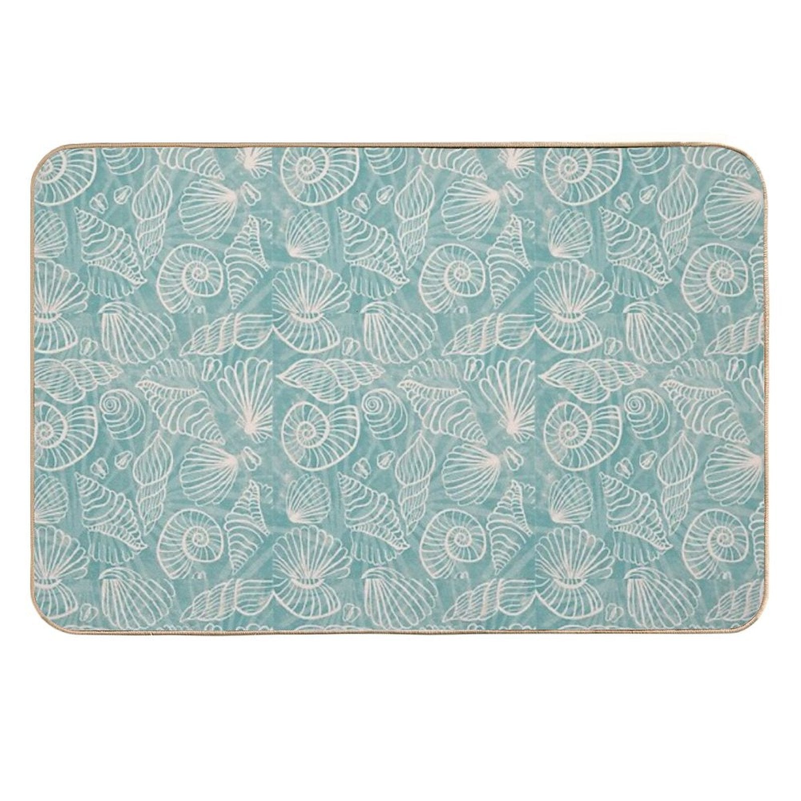 Summer Seashell - Blue Vintage Holiday Season - Relax  Multi-Purpose Bath Mat