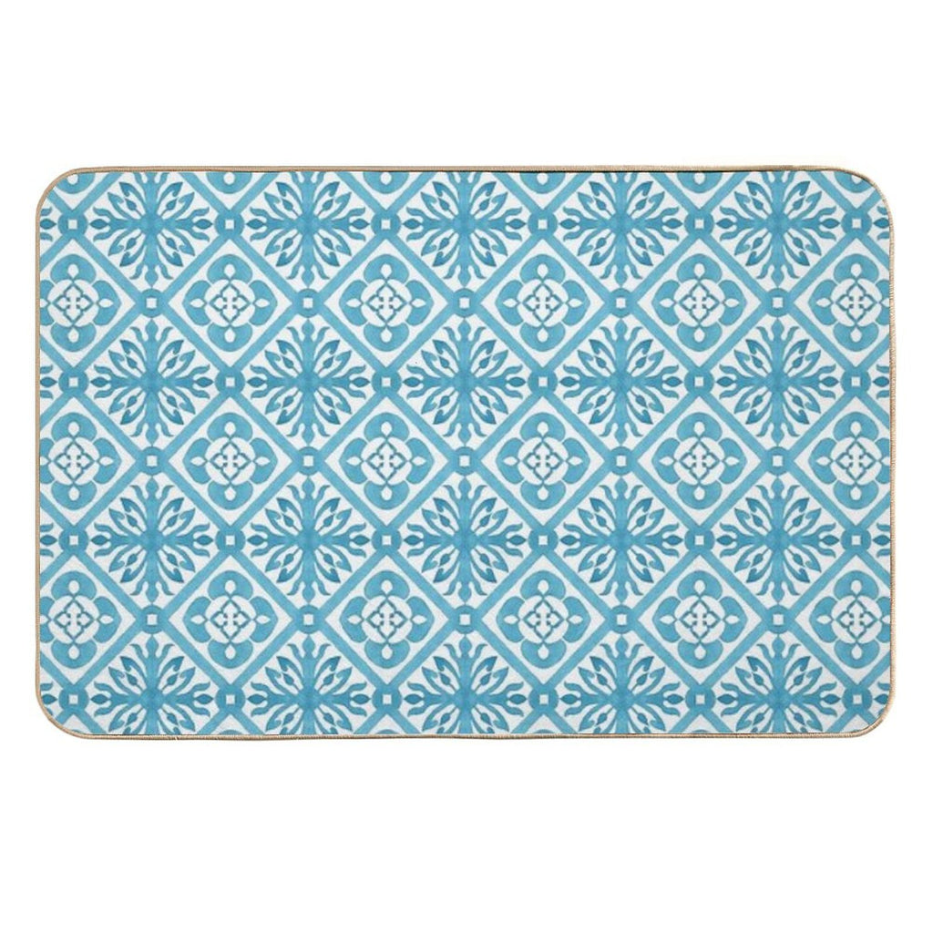 Watercolor Blue  Easy To Clean Bath Mat