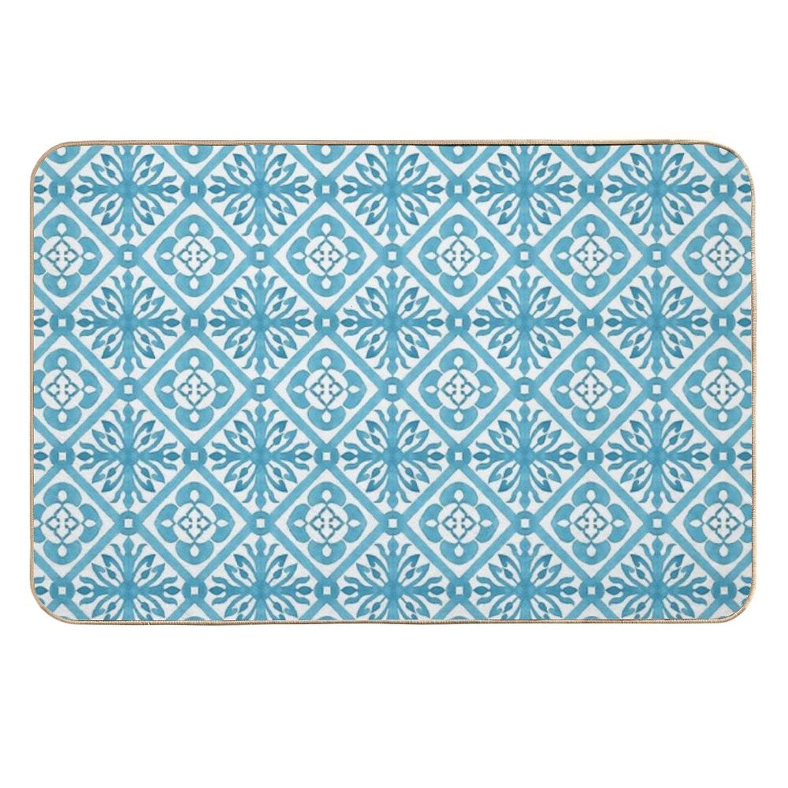 Watercolor Blue  Easy To Clean Bath Mat