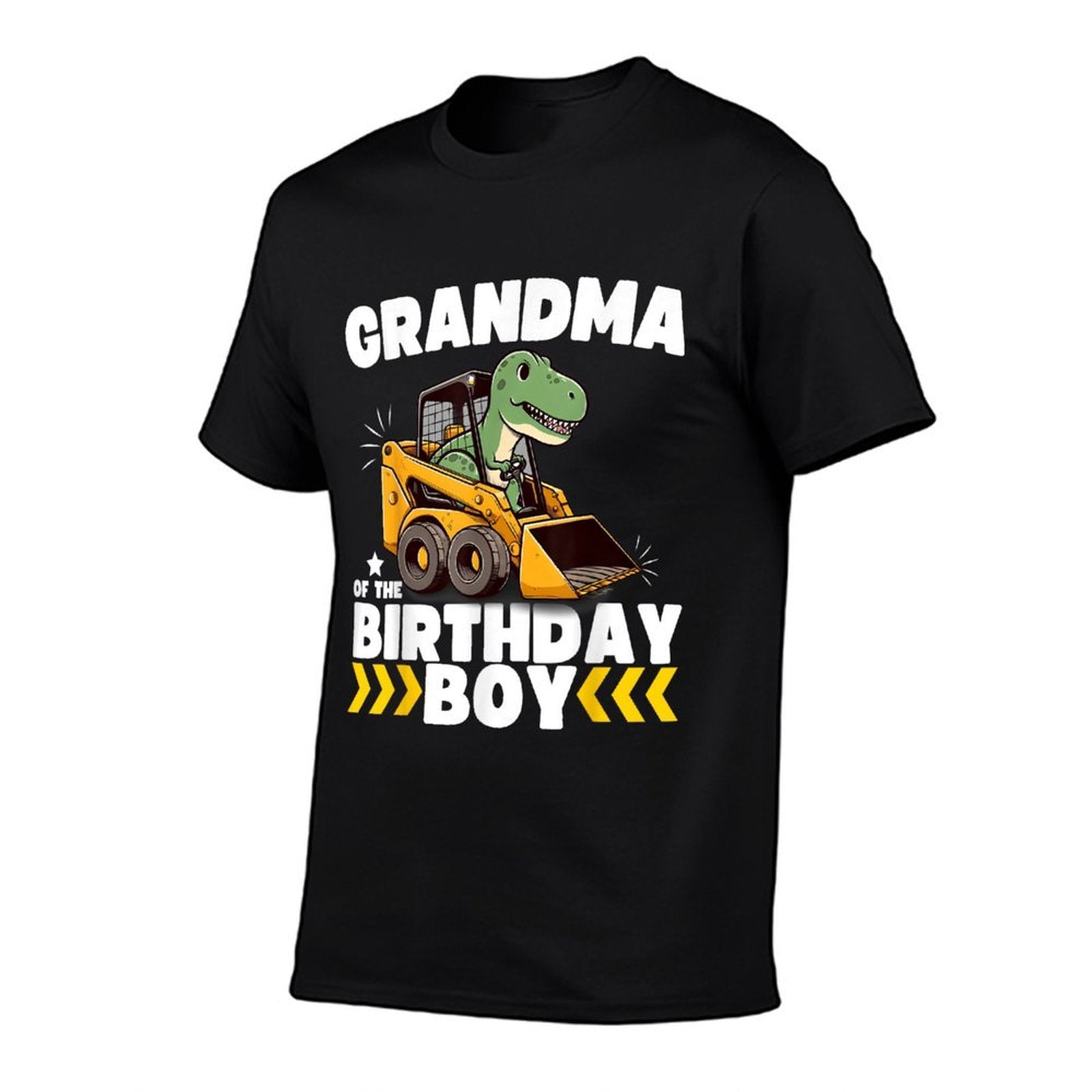 Grandma of The Birthday Boy Dinosaur Construction Worker  Summer-ready Fabric T-Shirt