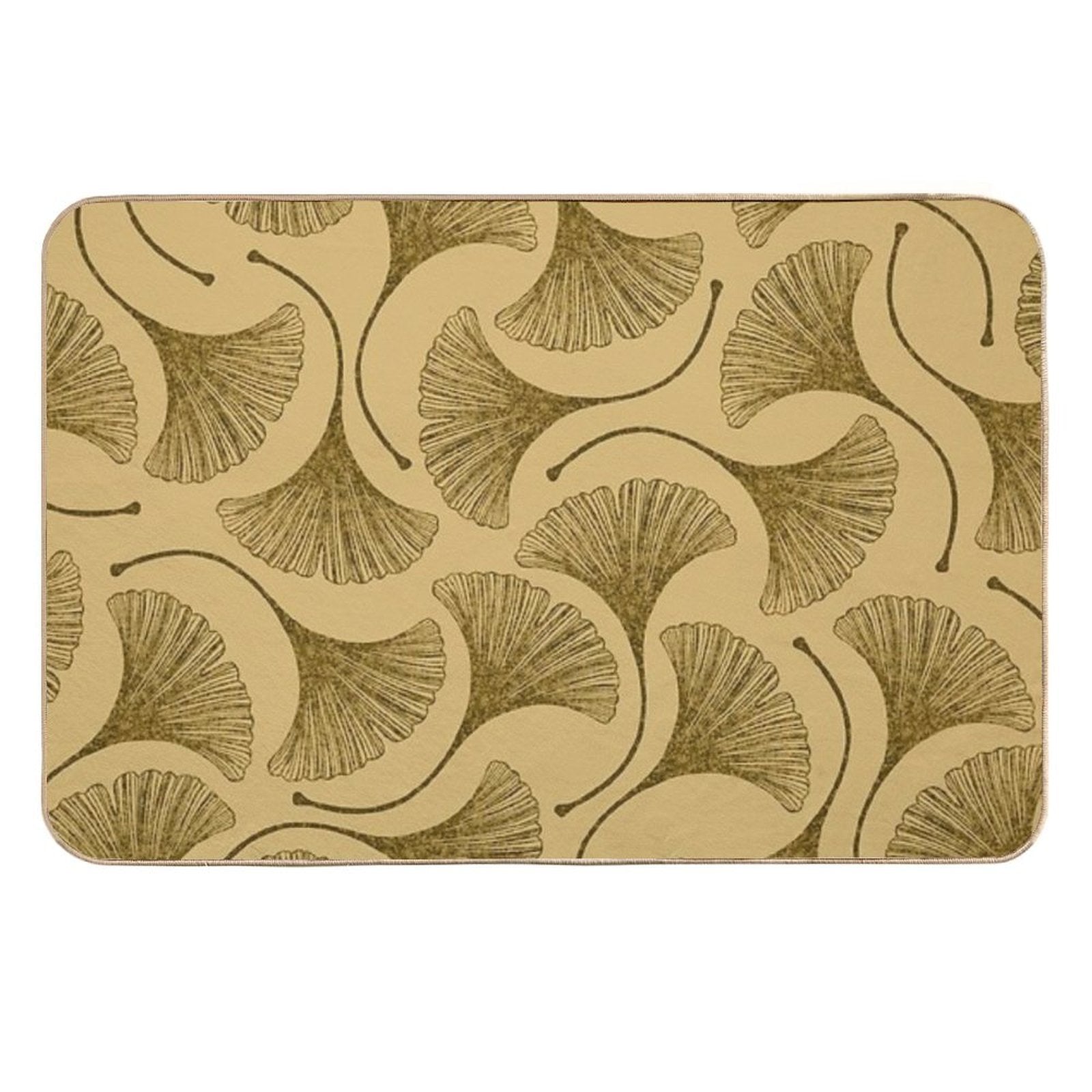 Golden Ginko Leaves  Dirt-Trapping Bath Mat