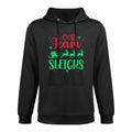 Our Team Sleighs Christmas Santa Reindeers Office Staff Medium-Weight Fabric Hoodie